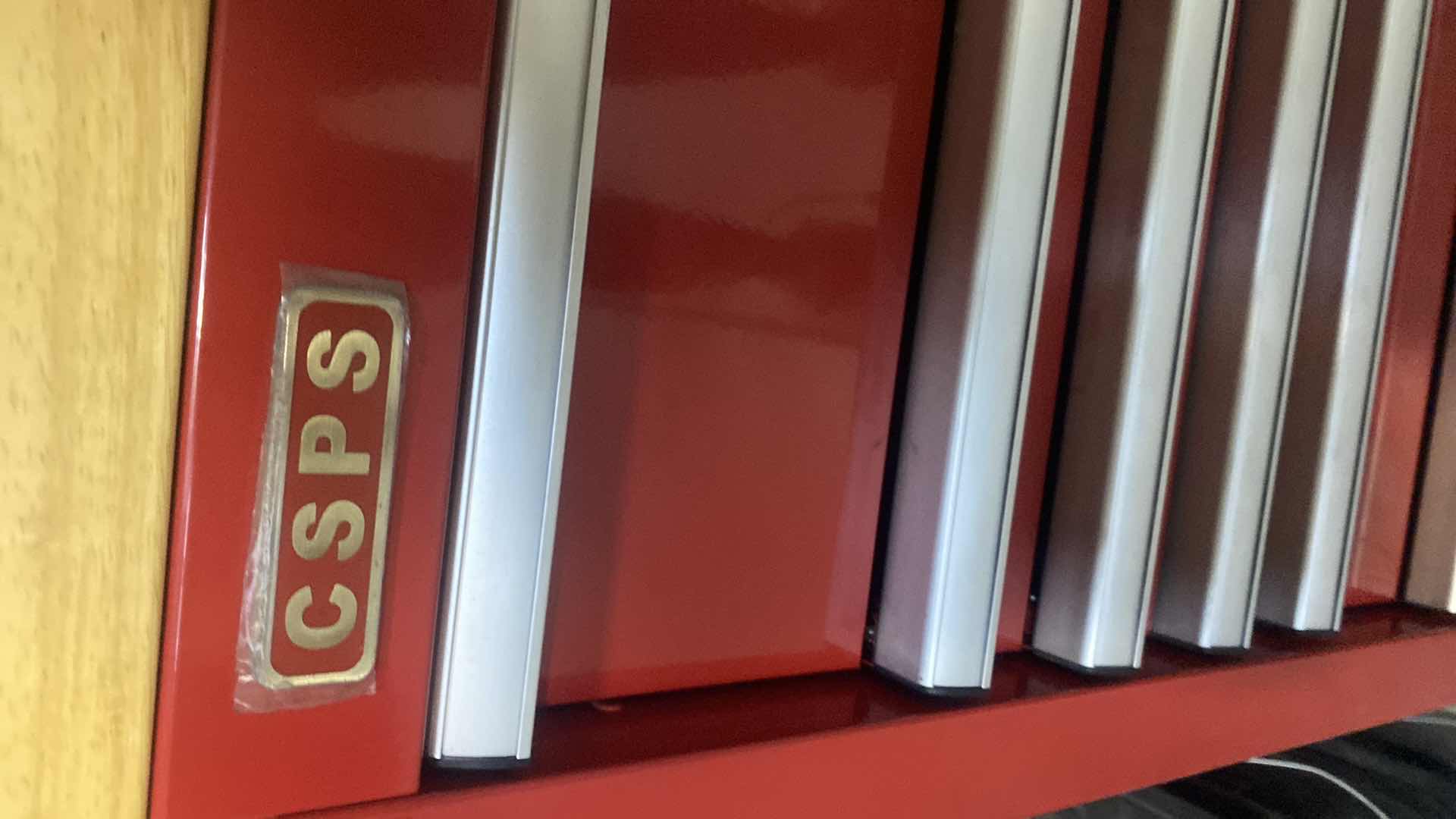 Photo 1 of CSPS METAL COMPANY ROLLING TOOL STORAGE WITH WOOD TOP, LINED DRAWERS, KEYS AND SIDE HANDLES INCLUDED, WITHOUT SIDE HANDLES MEASURES 56“ X 18“ H 40“