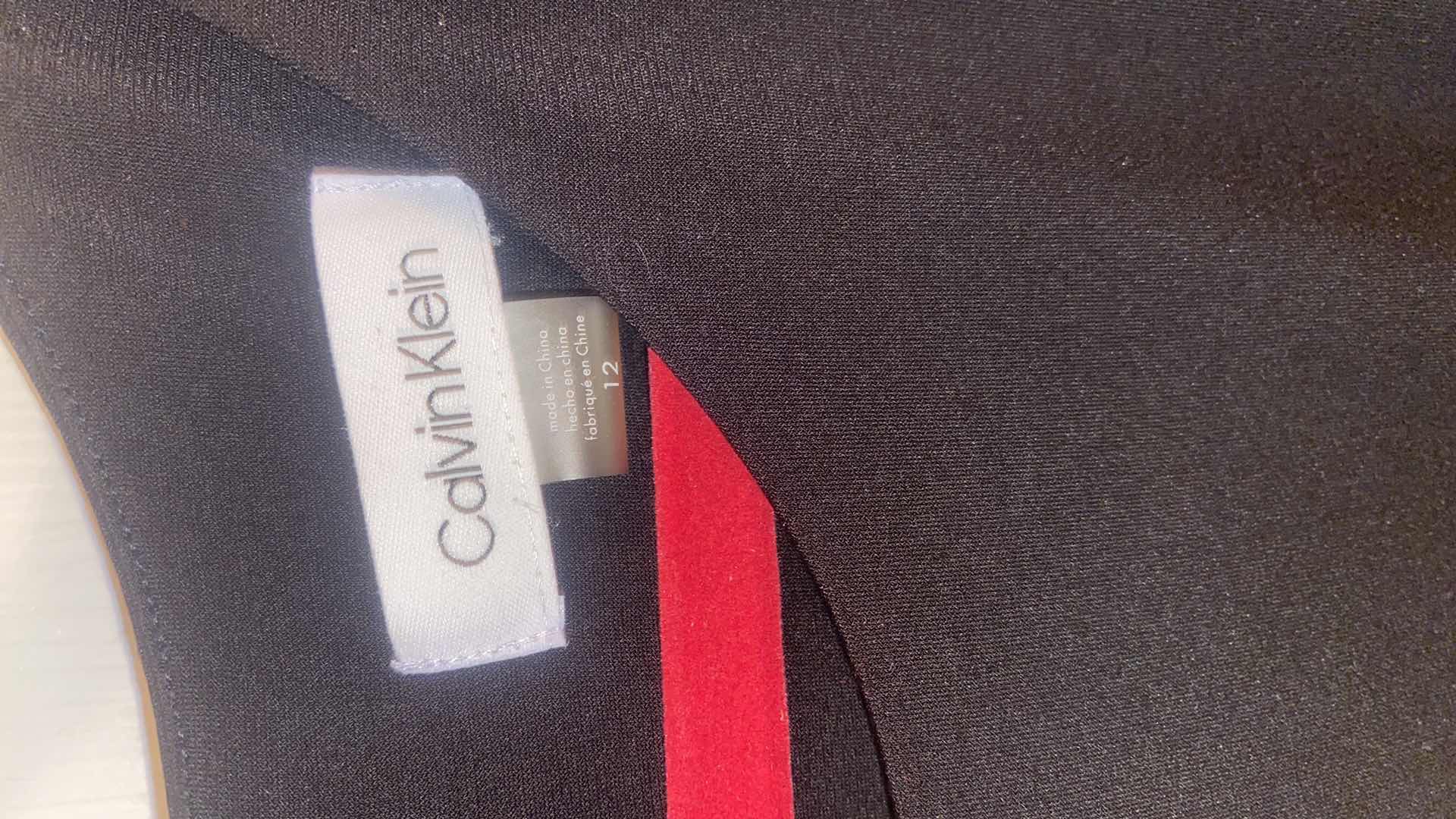 Photo 1 of WOMENS CALVIN KLEIN BLACK WITH TULE & GOLD POLKA DOTS DRESS SIZE 12