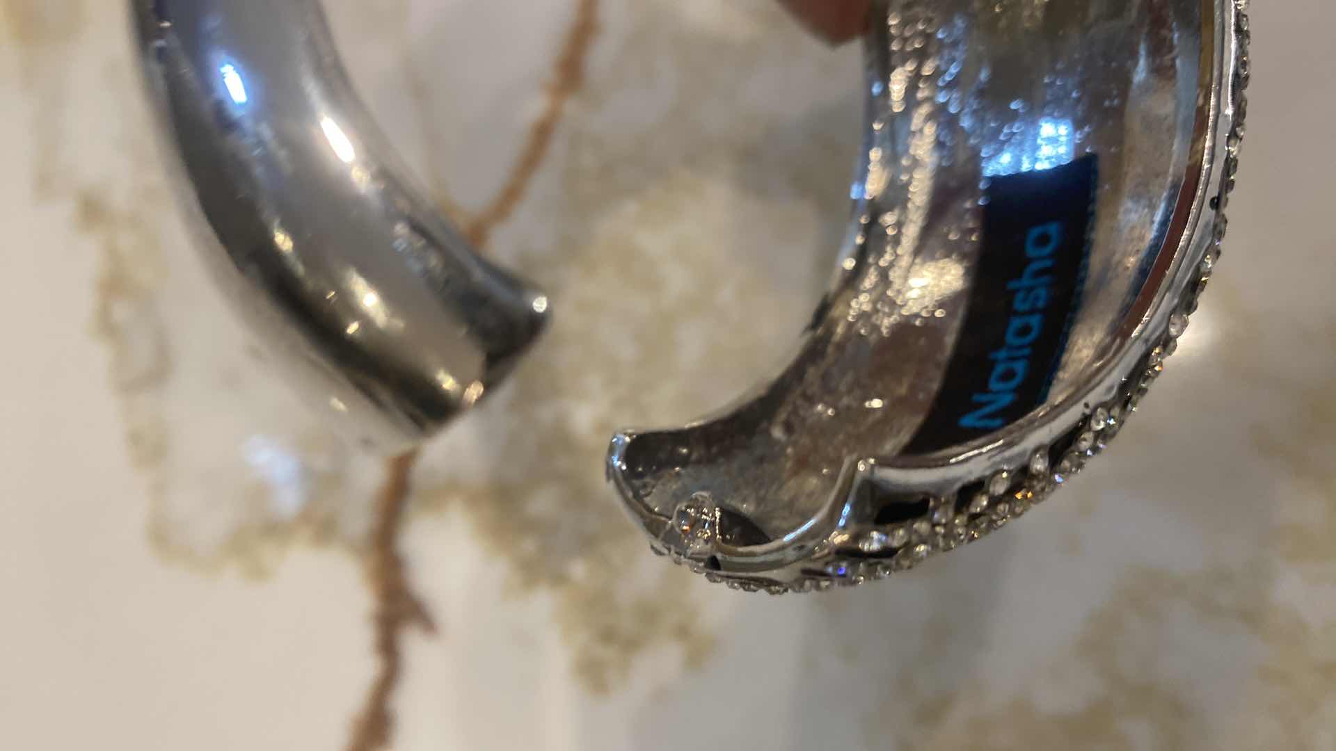 Photo 1 of NATASHA BANGLE BRACELET & UNMARKED BEIGE & GOLD STRETCH BRACELET