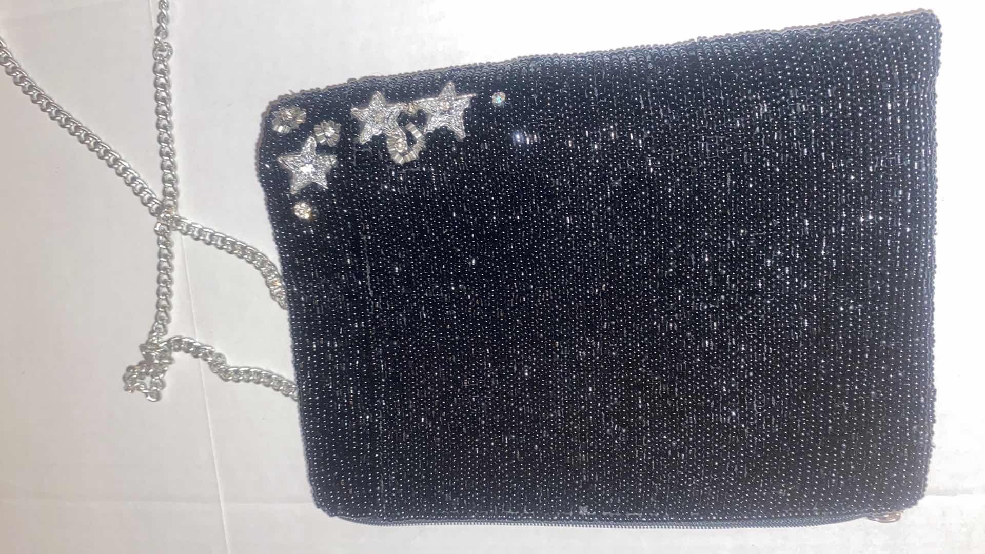 Photo 1 of MARY FRANCES BUBBLY BEADED CROSSBODY BAG WITH ZIPPER, EXTERIOR PHONE POCKET & CHAIN 6“ X 8“