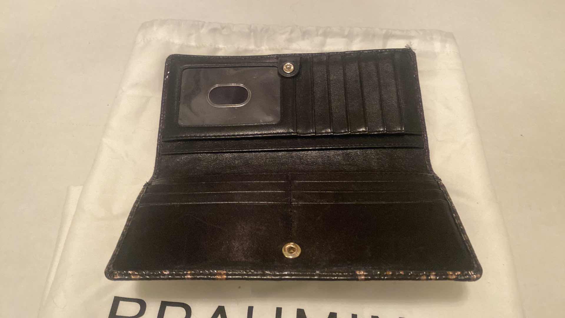 Photo 1 of BRAHMIN DUAL CARRY DUXBURY LEATHER SATCHEL IN IRONWOOD ALZETTE 11” X 4 1/2” H10” & LONG CREDIT CARD WALLET WITH DUST BAG