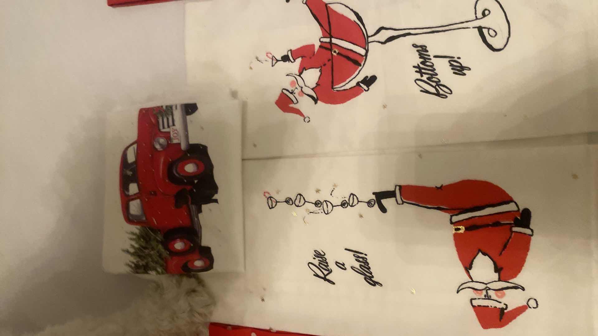 Photo 1 of 6 - KATE SPADE CHRISTMAS FLOURSACK TOWELS & 1 CHRISTMAS TRUCK