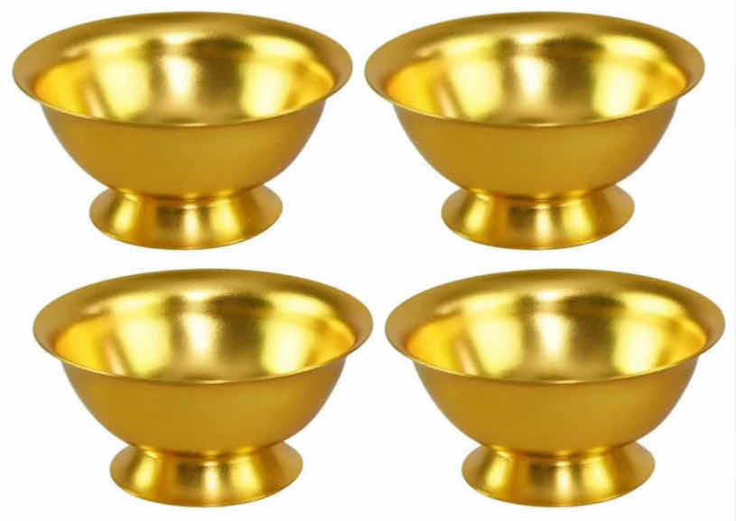 Photo 3 of NEW CASE OF HOME-X SET OF 4 GOLD ALUMINUM BOWLS 4.5” X 2” (APPROX 36 SETS PER CASE)