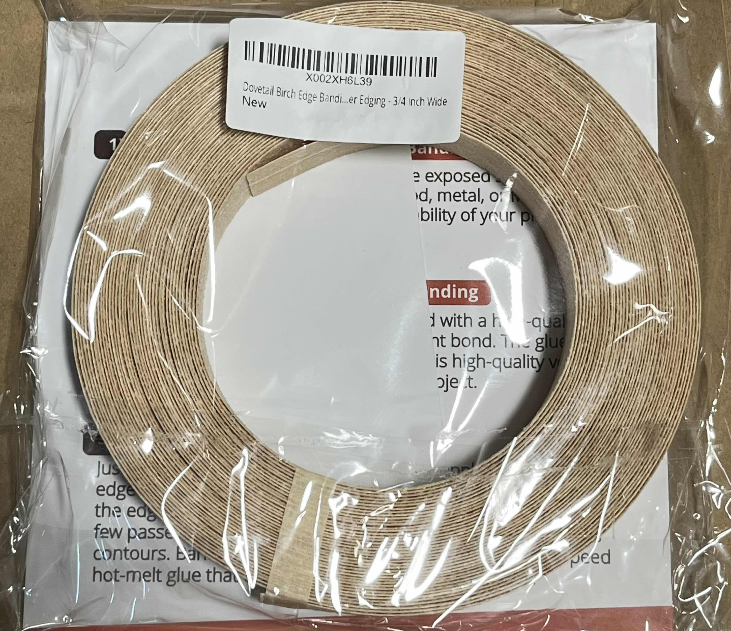 Photo 1 of NEW CASE OF DOVETAIL BIRCH WOOD VENEER IRON ON BANDING TAPE ROLLS 0.75” X 50’ (60 ROLLS PER CASE)