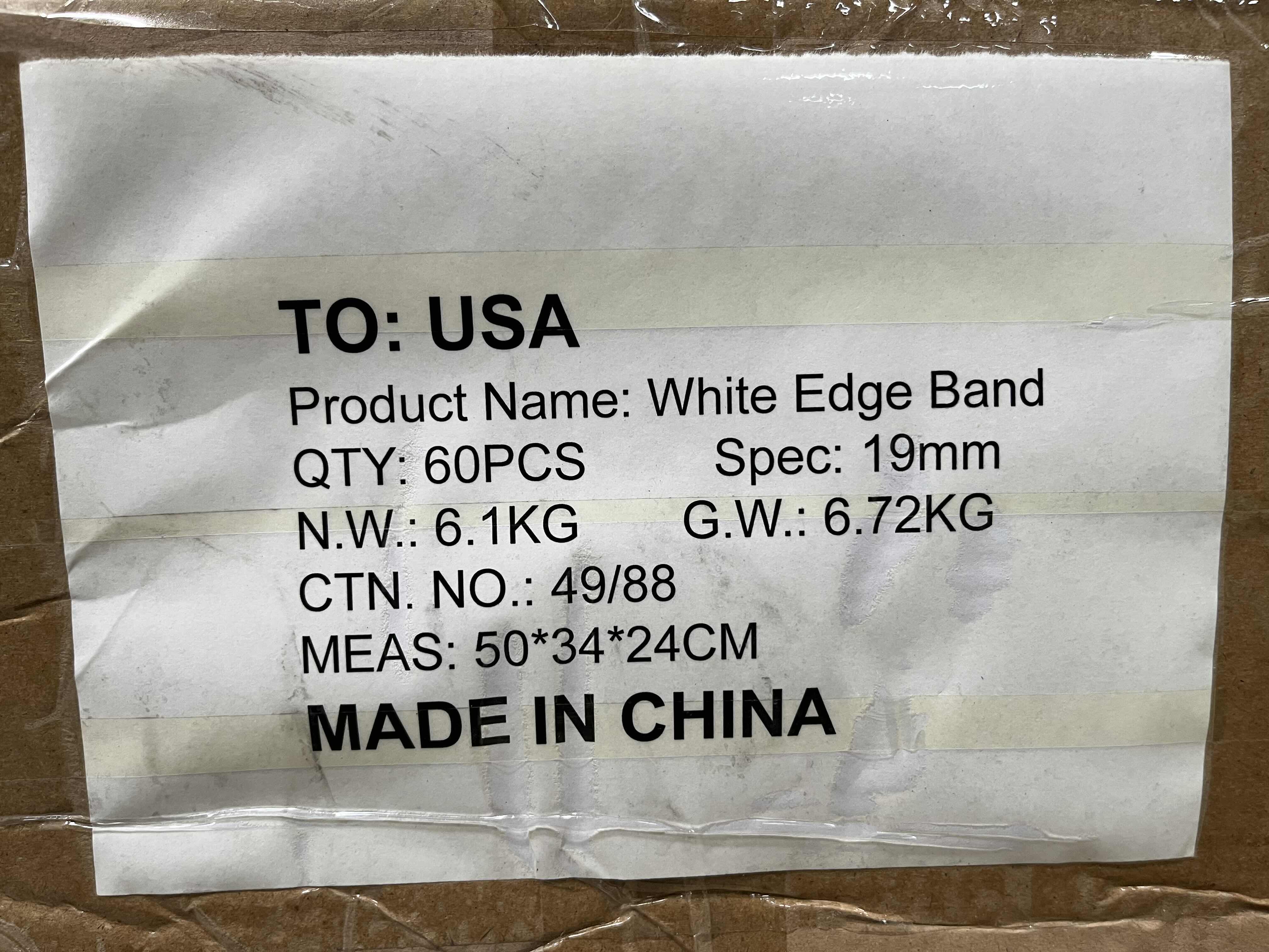 Photo 1 of NEW CASE OF DOVETAIL WHITE VENEER IRON ON BANDING TAPE ROLLS 0.75” X 25’ (60 ROLLS PER CASE)
