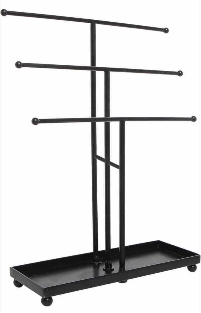 Photo 1 of NEW PALLET OF ARAD 3 TIER BLACK METAL JEWELRY DISPLAY STAND (5PCS PER CASE/18 CASES)