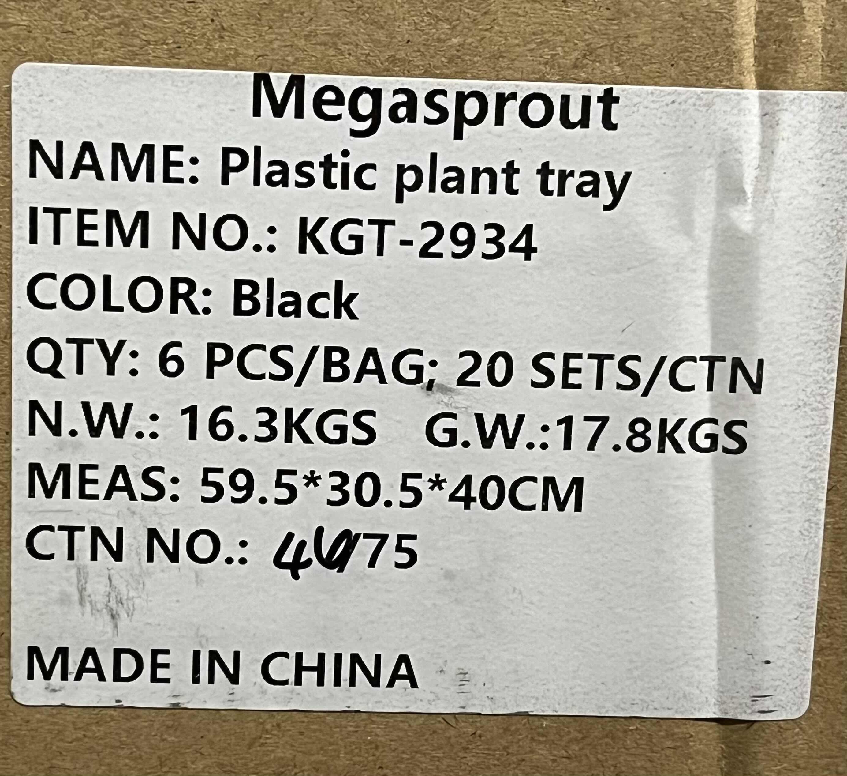 Photo 1 of NEW CASE OF MEGASPROUT BLACK PLASTIC 10” PLANT SAUCERS PLANTER TRAY SET OF 6 (20 SETS PER CASE)