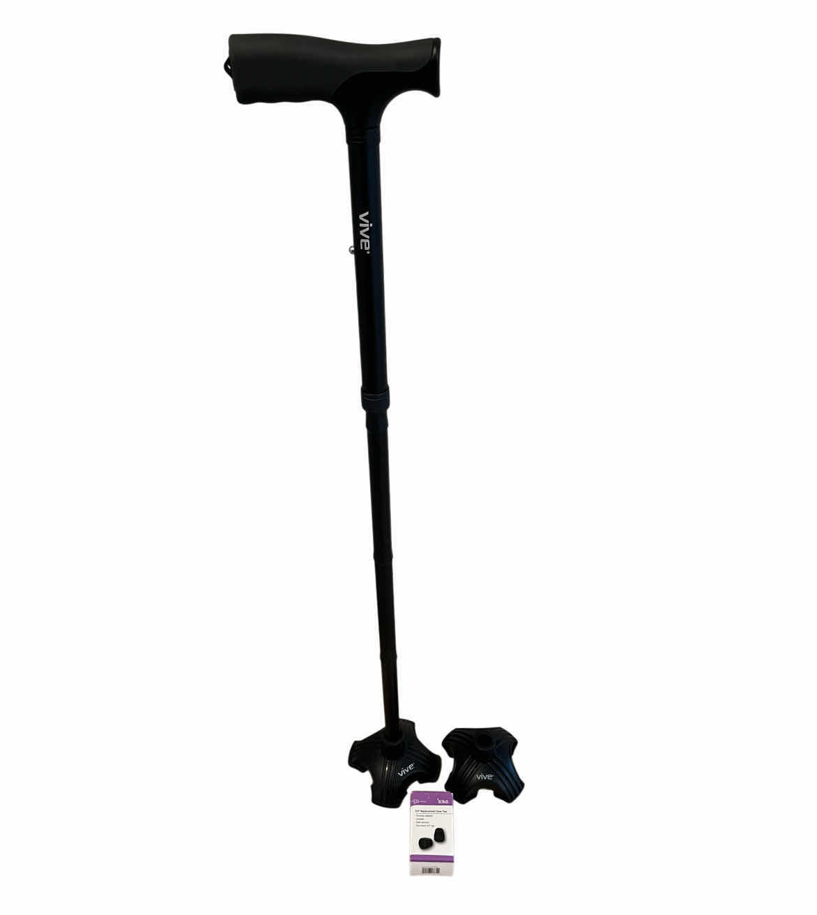 Photo 1 of VIVE BLACK ADJUSTABLE CANE 33”-37” W VIVE CANE TIP & NEW DMI CANE TIPS