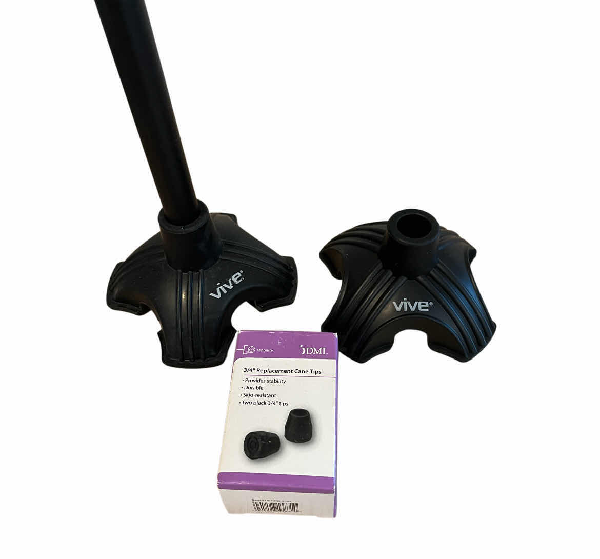 Photo 1 of VIVE BLACK ADJUSTABLE CANE 33”-37” W VIVE CANE TIP & NEW DMI CANE TIPS