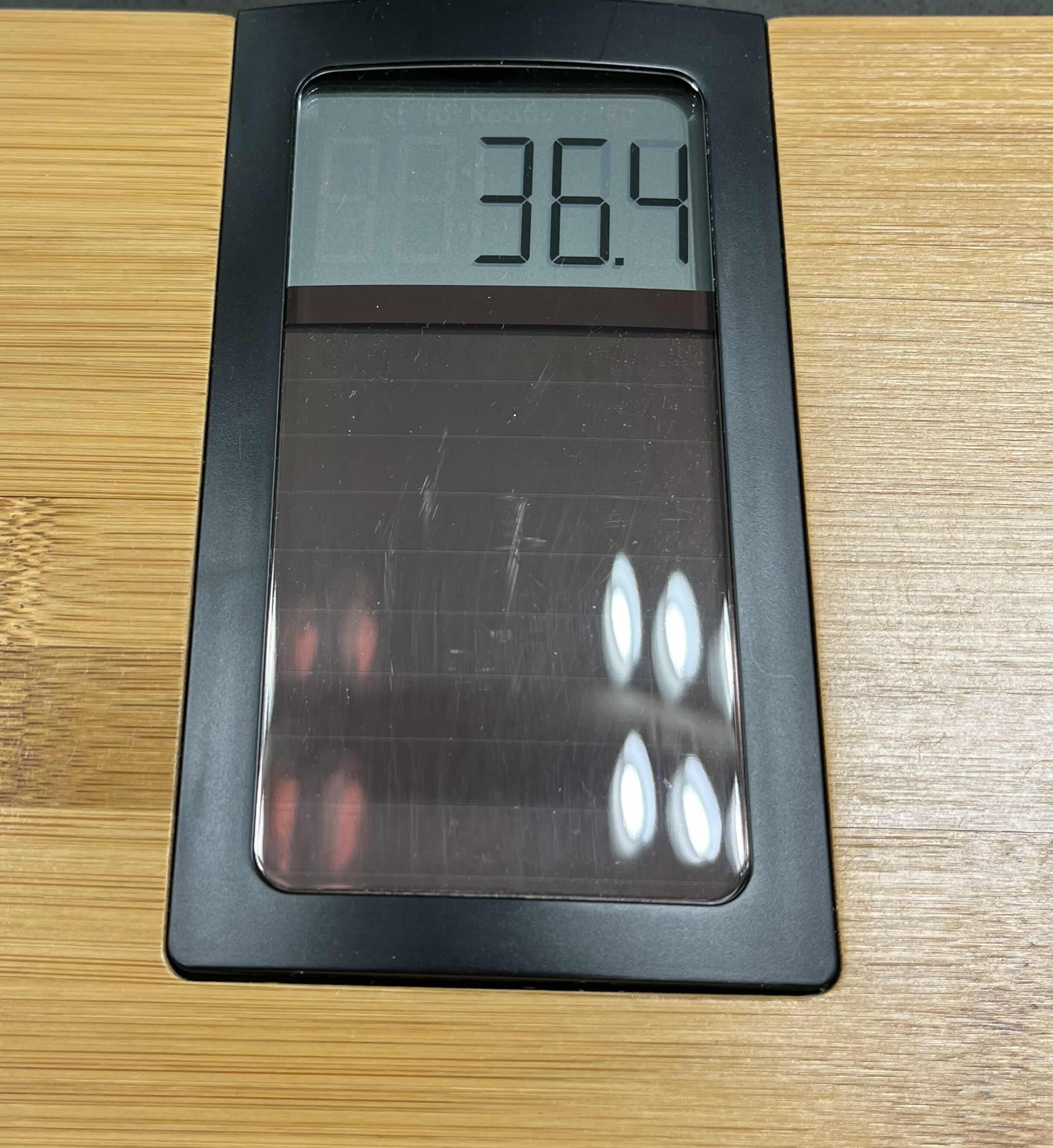 Photo 1 of ESCALI SOLAR POWERED BAMBOO BODY WEIGHT SCALE 400LBS CAP ECO180
