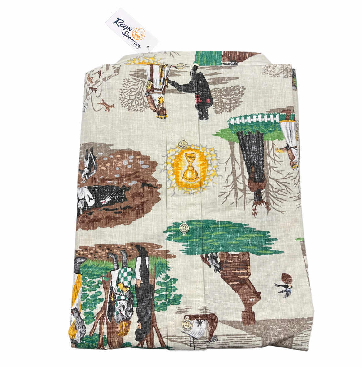 Photo 1 of MONTY PYTHON & THE HOLY GRAIL REYN SPOONER CLASSIC BUTTON UP SHIRT MENS 2XL