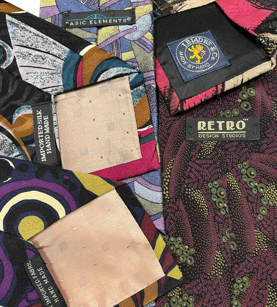 Photo 1 of VINTAGE HANDMADE SILK MENS TIES (6)