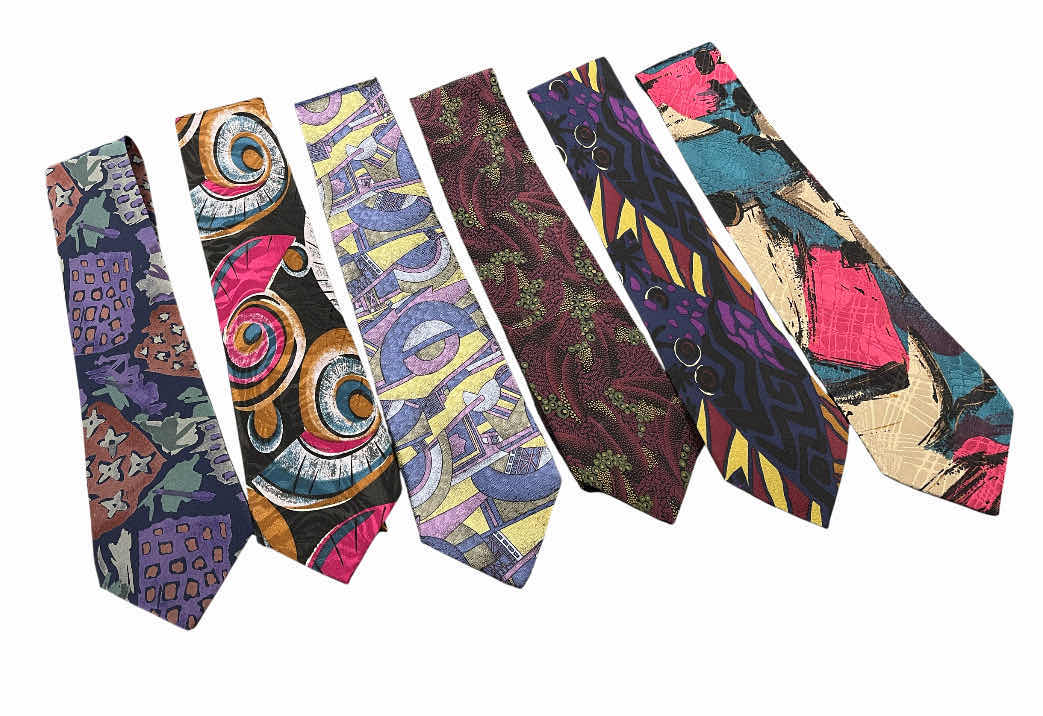 Photo 1 of VINTAGE HANDMADE SILK MENS TIES (6)