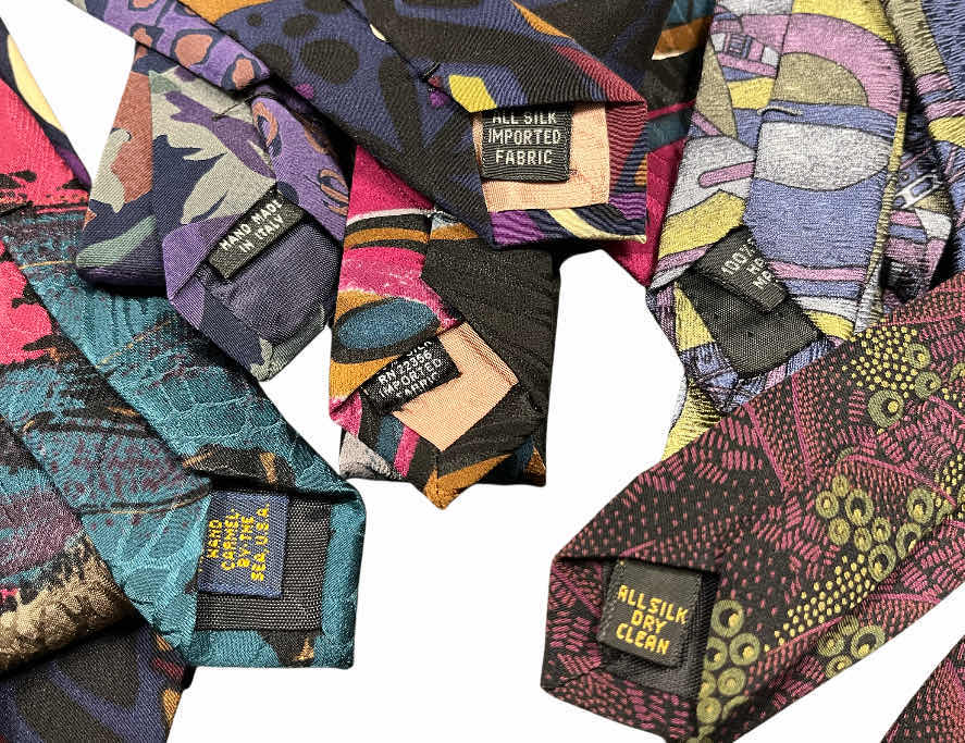 Photo 1 of VINTAGE HANDMADE SILK MENS TIES (6)