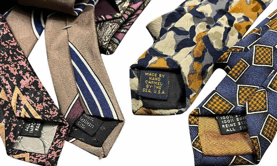 Photo 1 of VINTAGE HANDMADE POLYESTER & SILK MENS TIES (8)