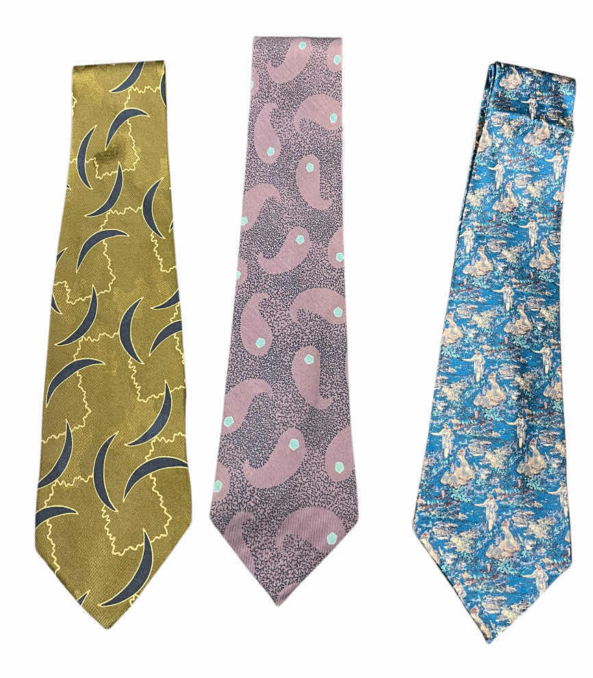 Photo 1 of GIORGIO ARMANI CRAVATTE SILK TIES (2) & ERMENEGILDO ZEGNA SILK TIE