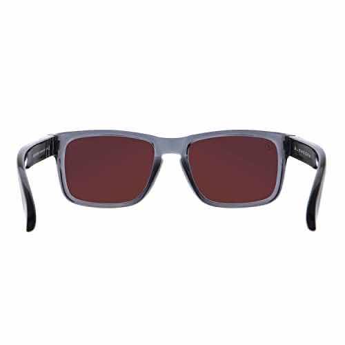Photo 1 of BLENDERS EYEWEAR CANYON UV PROTECTION GLOSS CRYSTAL GREY FRAME & BLUE POLARIZED SUNGLASSES W BLUE PALM TREE CASE (UNISEX)