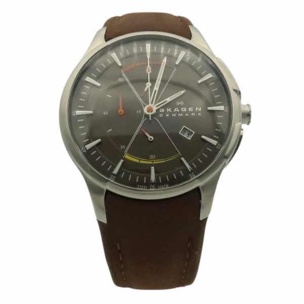 Photo 1 of SKAGEN COMMERCE ROOT QUARTS MEN’S WATCH W TITANIUM CASE & BROWN LEATHER STRAP