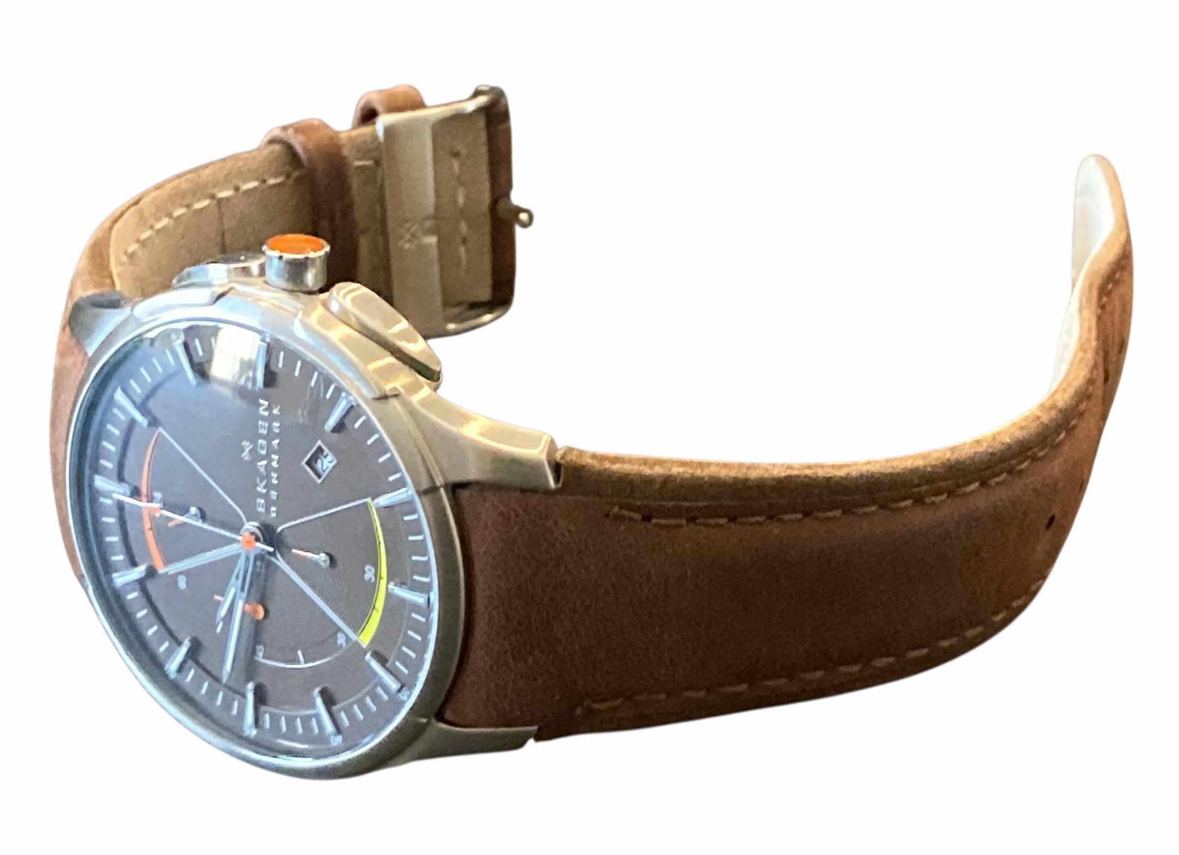 Photo 1 of SKAGEN COMMERCE ROOT QUARTS MEN’S WATCH W TITANIUM CASE & BROWN LEATHER STRAP