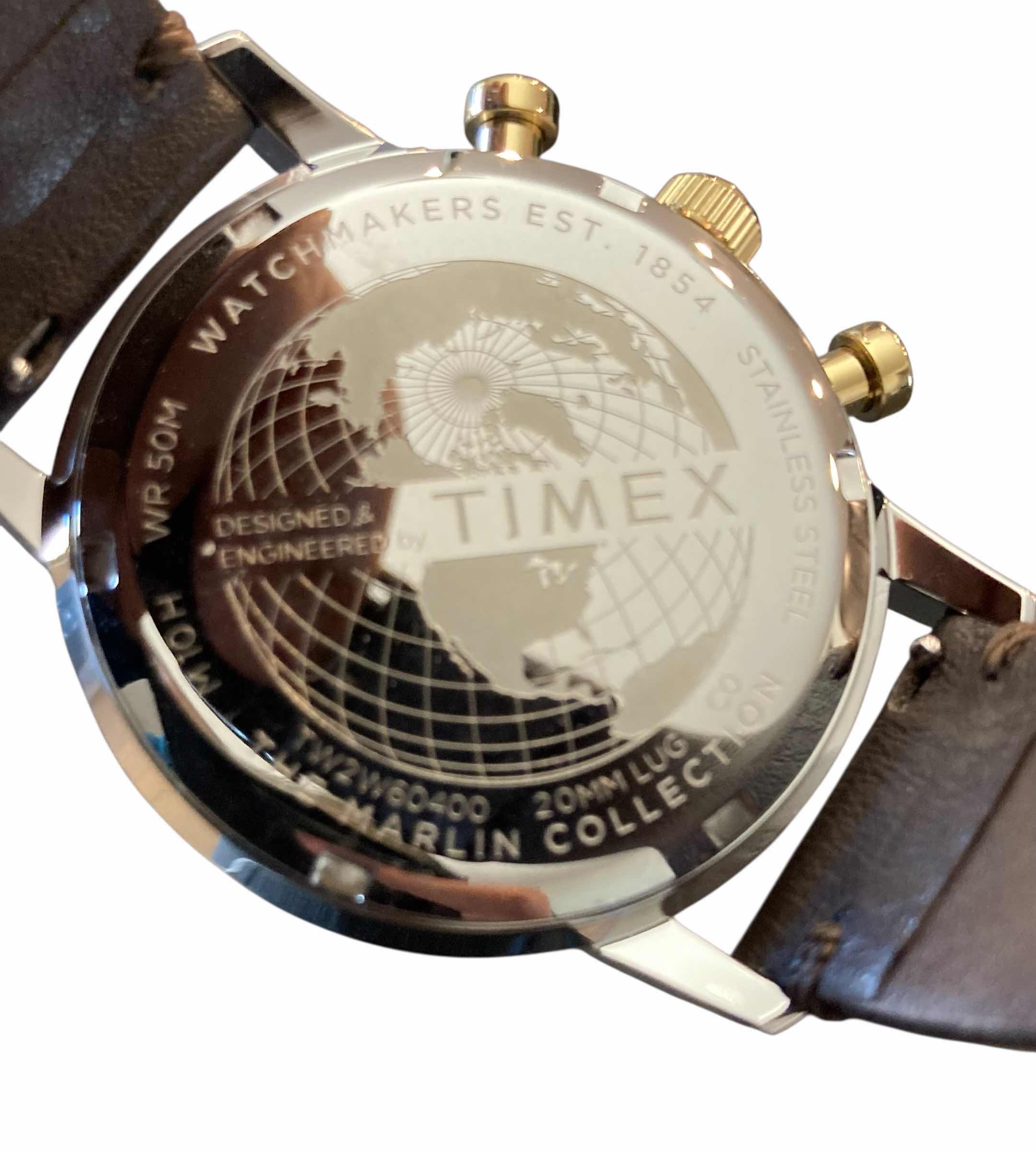 Photo 1 of TIMEX MARLIN CHRONOGRAPH TACHYMETER 40MM BROWN LEATHER STAP MEN’S WATCH