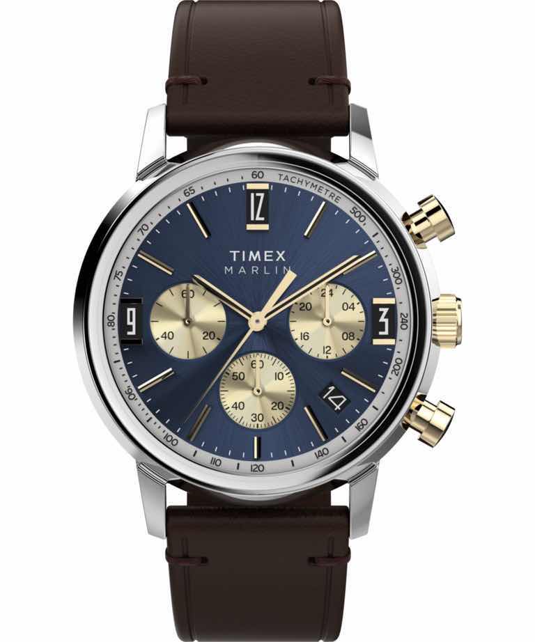 Photo 1 of TIMEX MARLIN CHRONOGRAPH TACHYMETER 40MM BROWN LEATHER STAP MEN’S WATCH