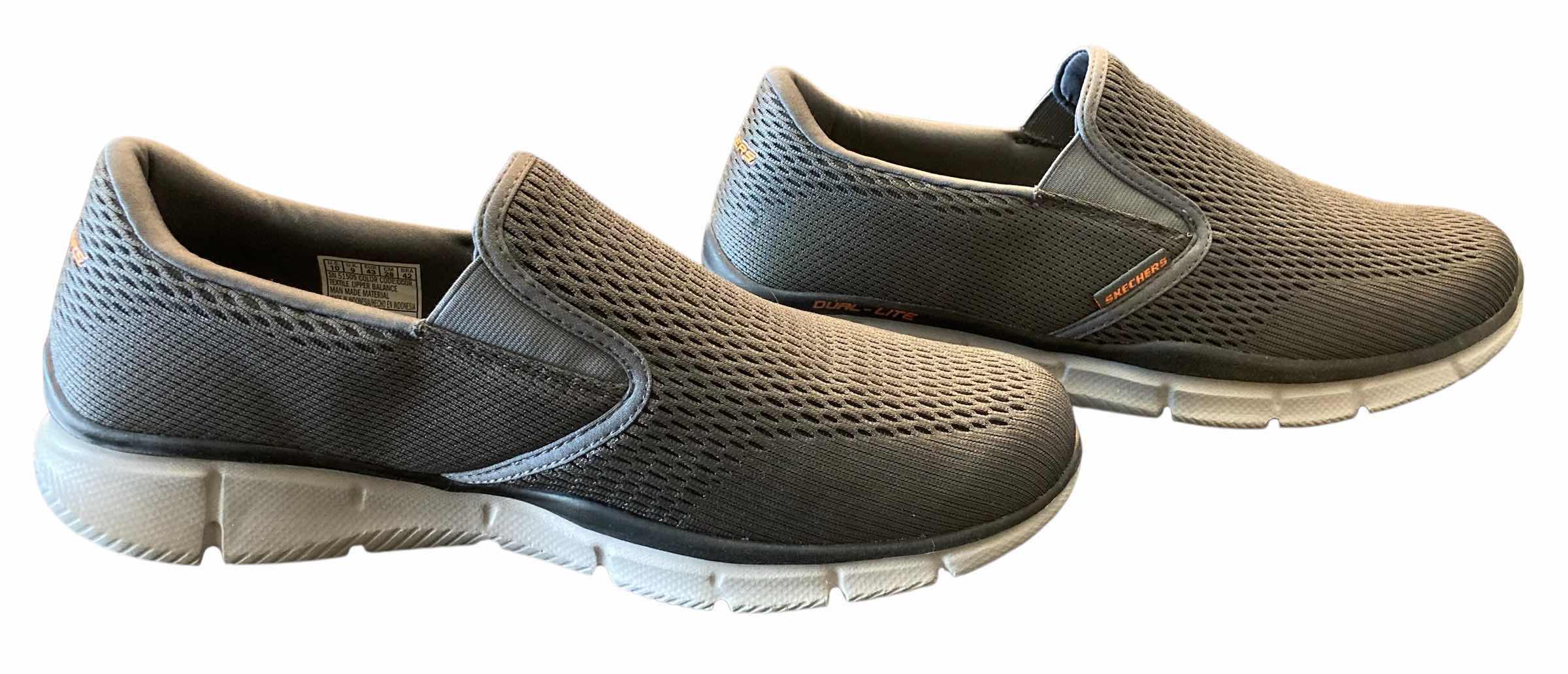 Photo 1 of SKECHERS MENS EQUALIZER DOUBLE PLAY SLIP ON GREY WALKING SNEAKERS SIZE 10