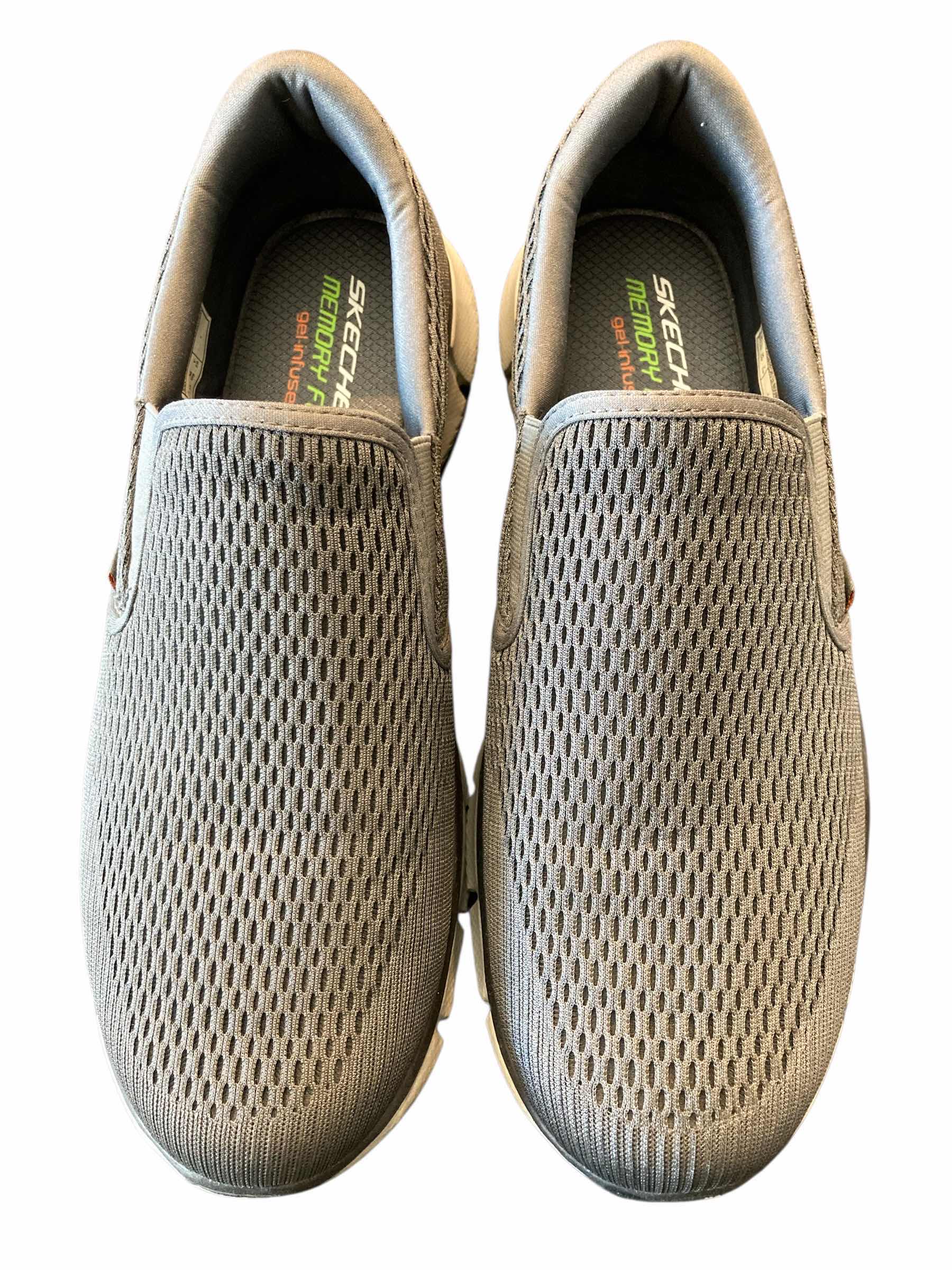 Photo 1 of SKECHERS MENS EQUALIZER DOUBLE PLAY SLIP ON GREY WALKING SNEAKERS SIZE 10