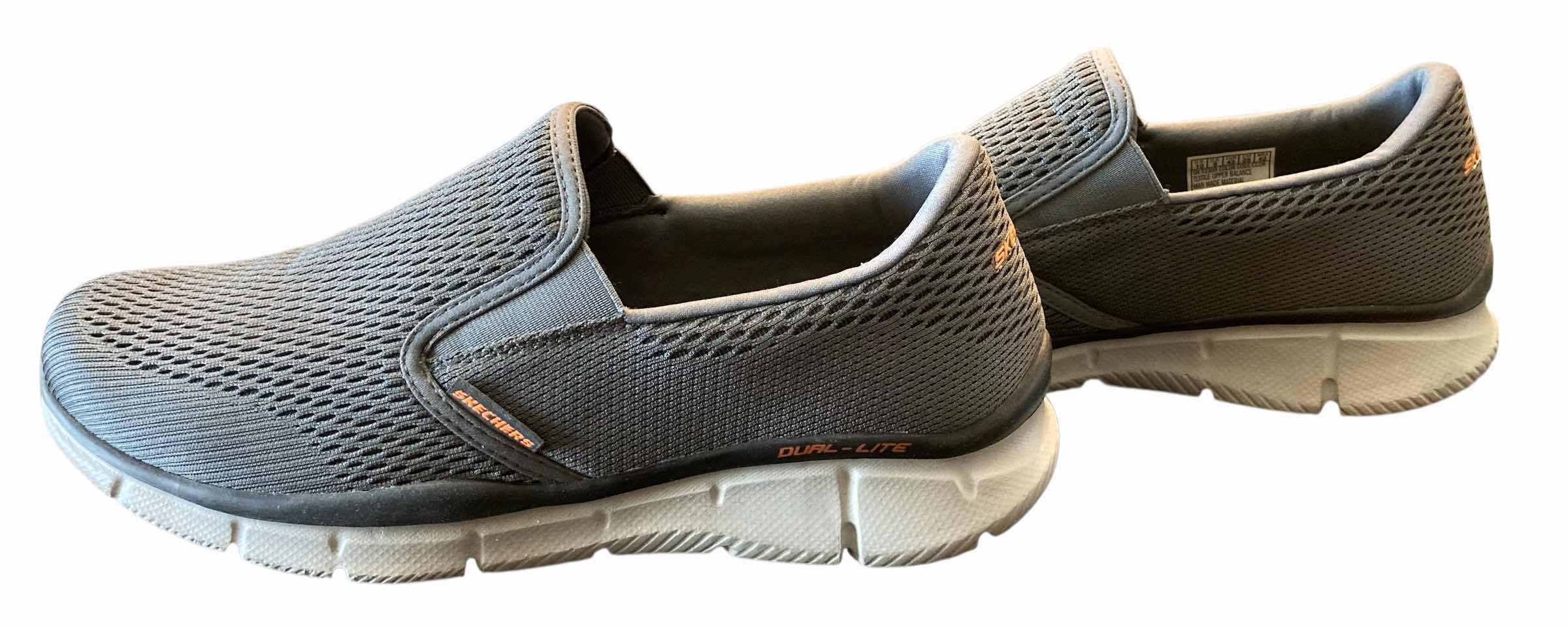 Photo 1 of SKECHERS MENS EQUALIZER DOUBLE PLAY SLIP ON GREY WALKING SNEAKERS SIZE 10