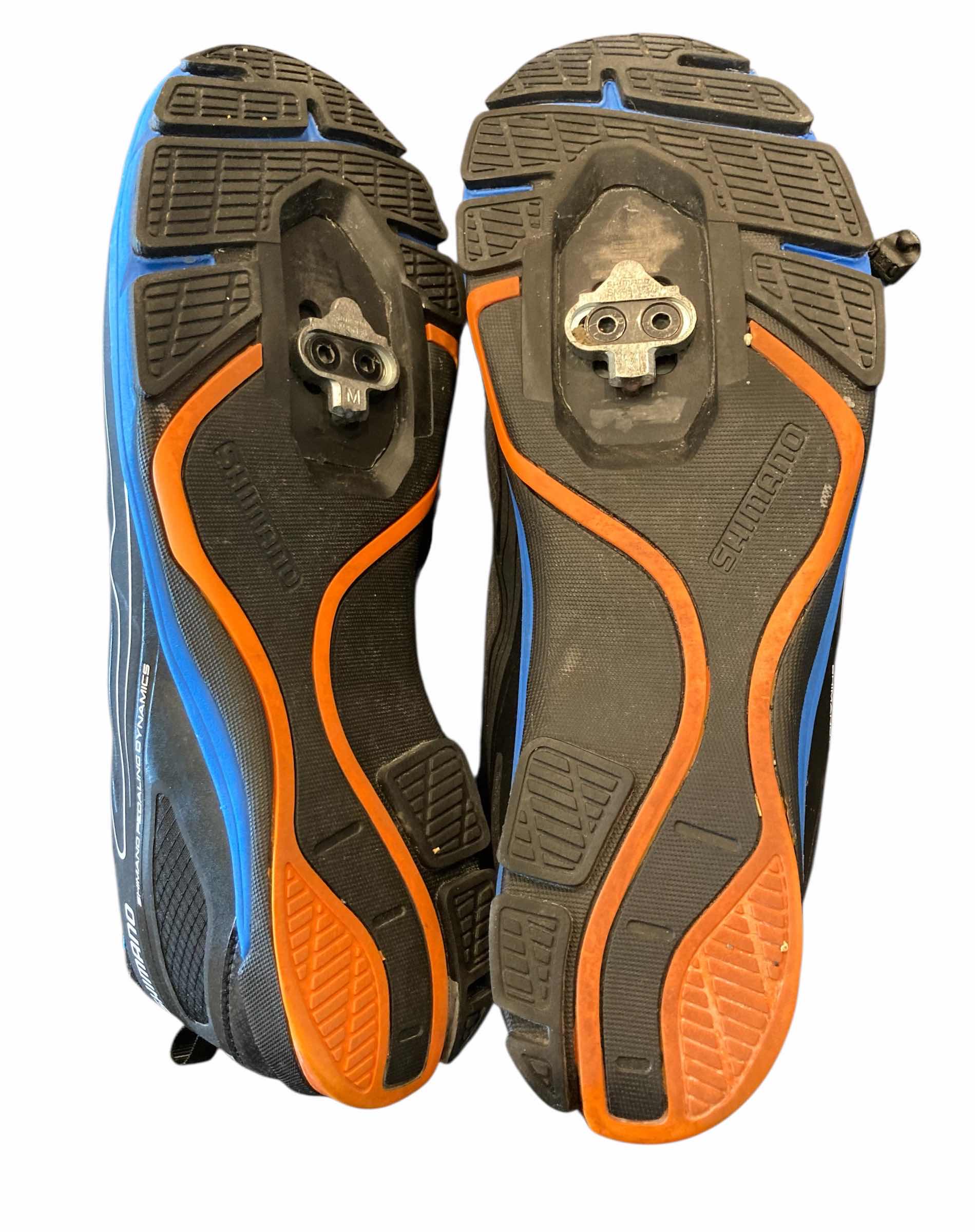 Photo 1 of SHAMANO BLACK & BLUE MOUNTAIN BIKE SHOES MENS SIZE 10.5