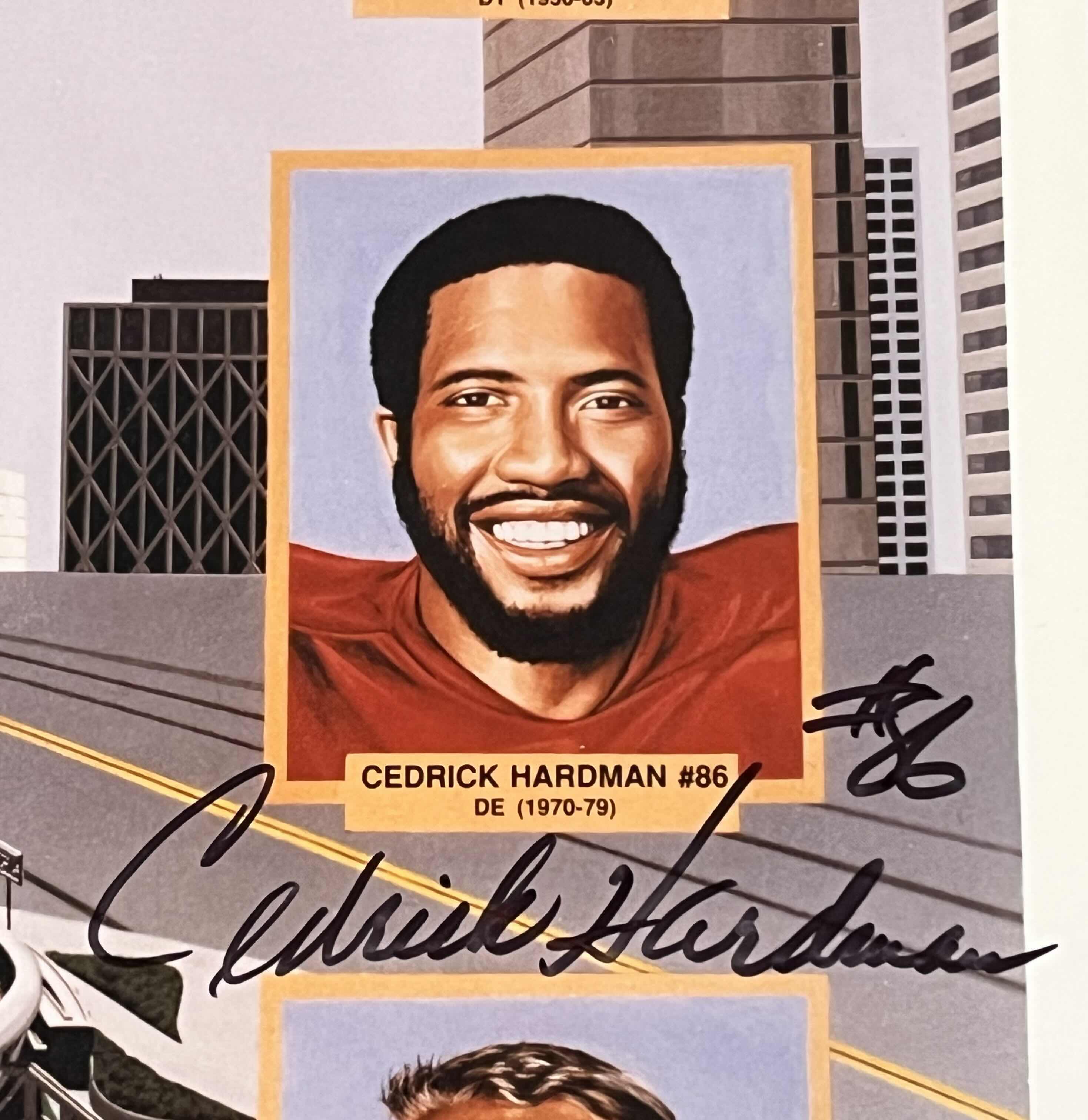 Photo 1 of 49ERS LEGENDS TIGHT END SPORTSWEAR INC 1989. 2 AUTOGRAPHS BY DE CEDRICK HARDMAN NO.86 & UNKNOWN