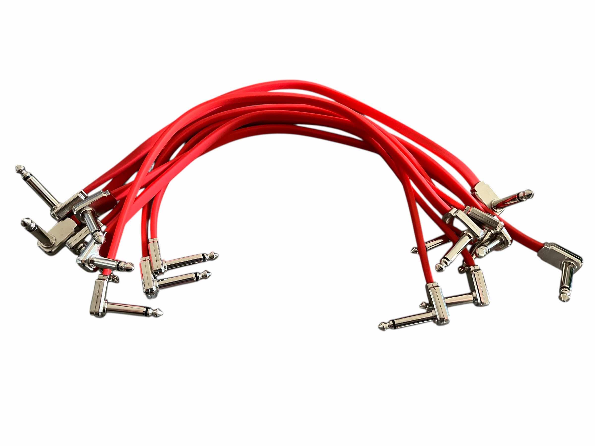 Photo 1 of ERNIE BALL RED RIGHT ANGLE FLAT RIBBON PATCH CABLES (3”, 6”, 12”, 24”) 23-PACK