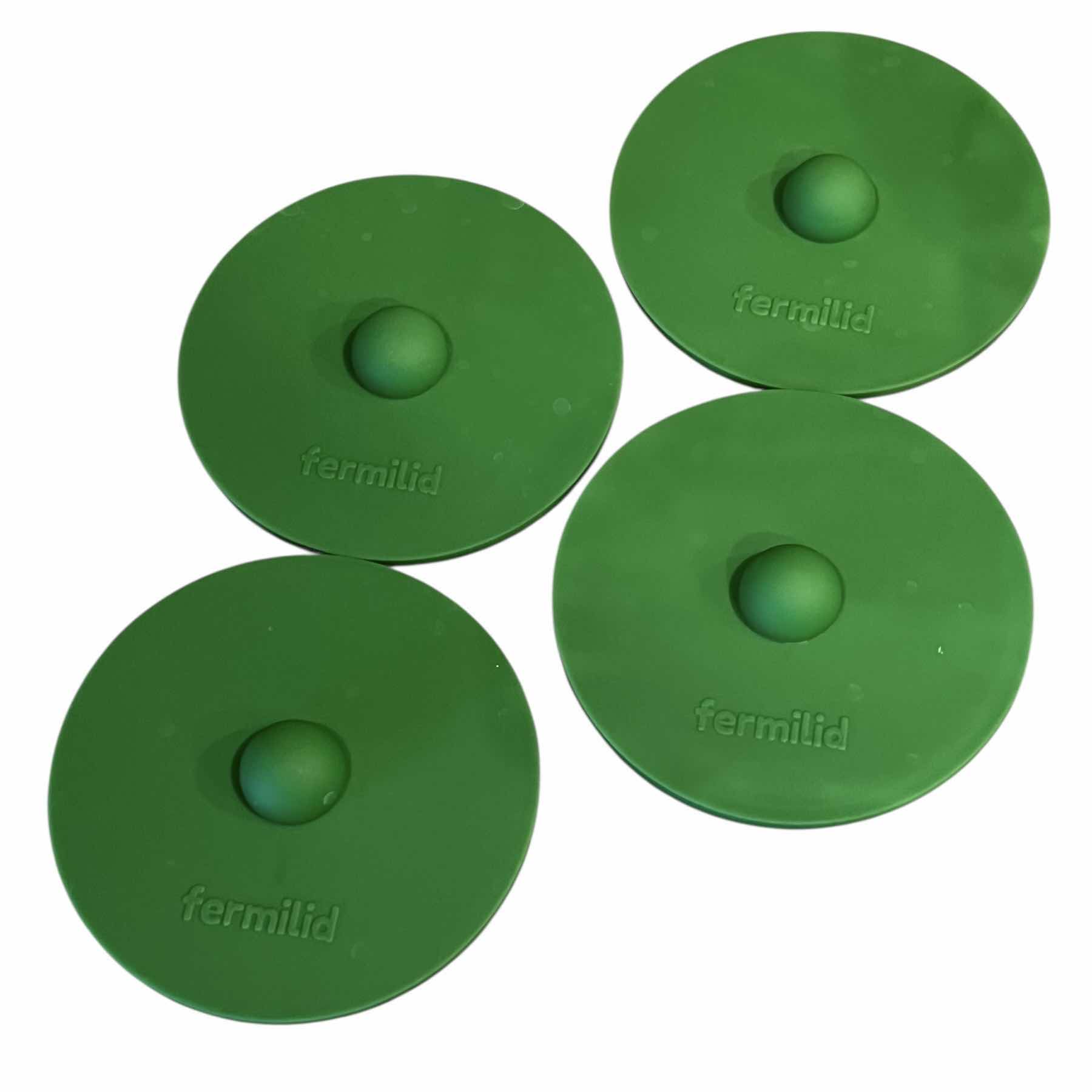 Photo 1 of BALL 800ML MASON JARS W LIDS (12) & 4 FERMILID SILICONE LIDS