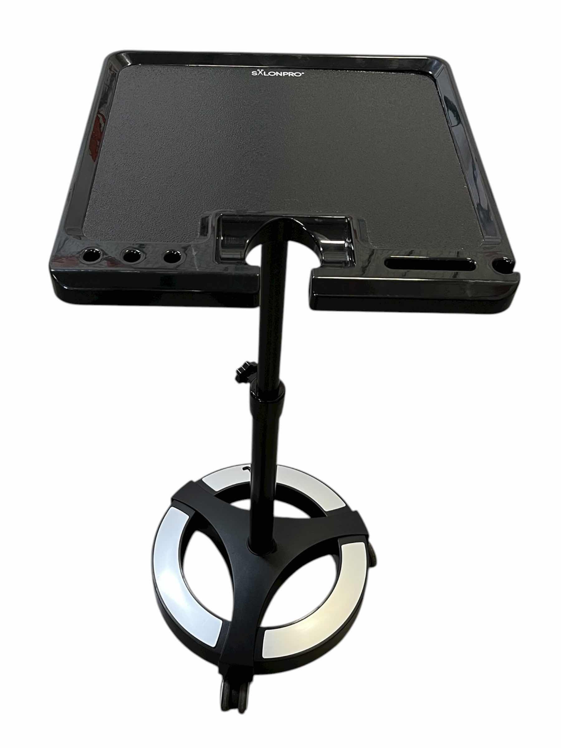 Photo 1 of SALONPRO BLACK ROLLING COLOR MIXING TOOL CADDY CART 16” X 16” H26”-40”