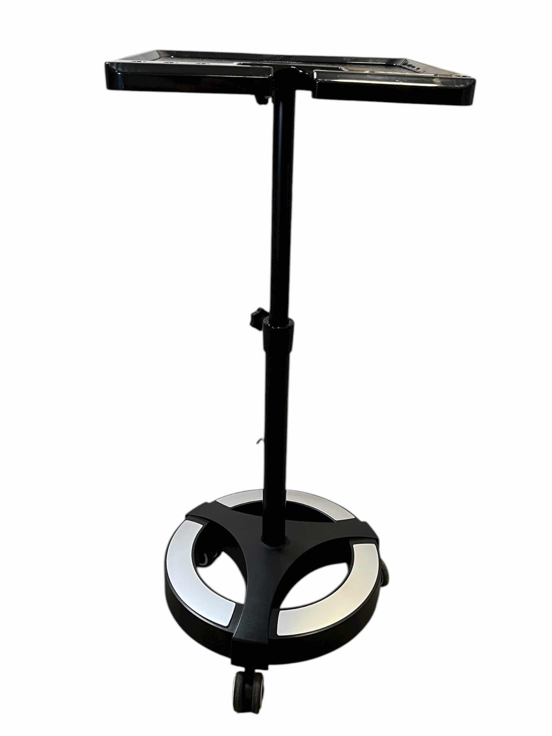 Photo 1 of SALONPRO BLACK ROLLING COLOR MIXING TOOL CADDY CART 16” X 16” H26”-40”