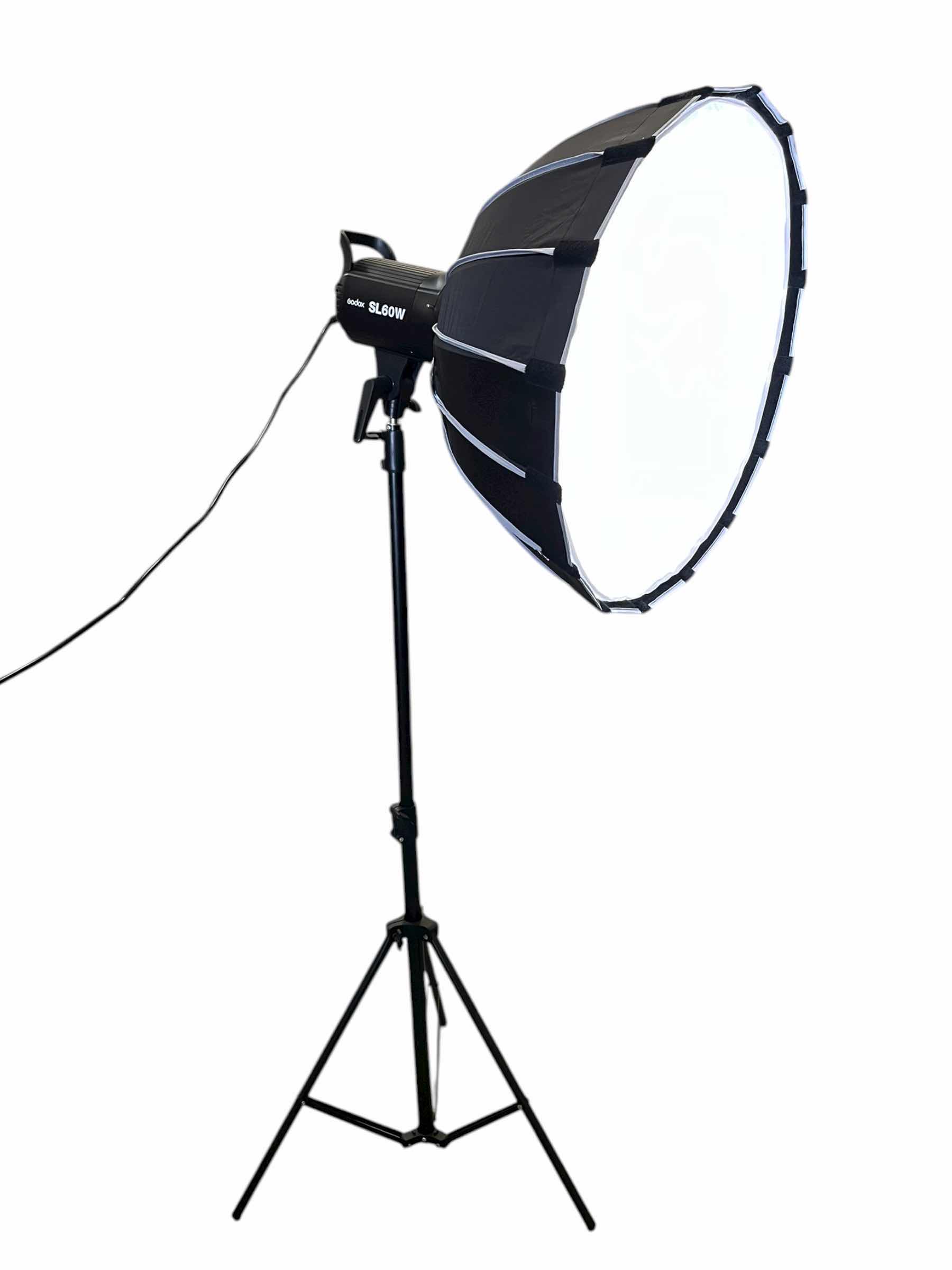 Photo 1 of GODOX SL60W AMBITFUL P60 WHITE LED PHOTOGRAPHY LIGHT W ADJUSTABLE STAND