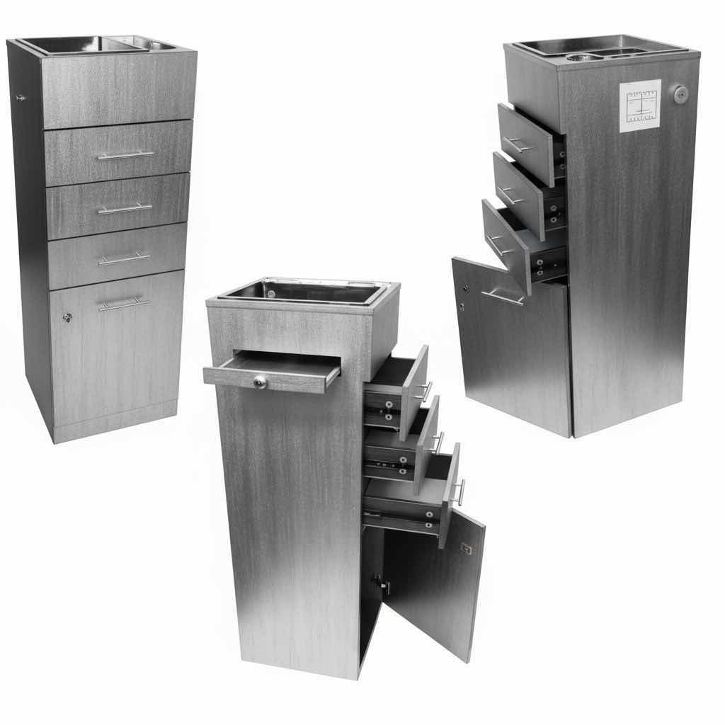 Photo 1 of SALON CABINET SILVER 16”X16”H45”