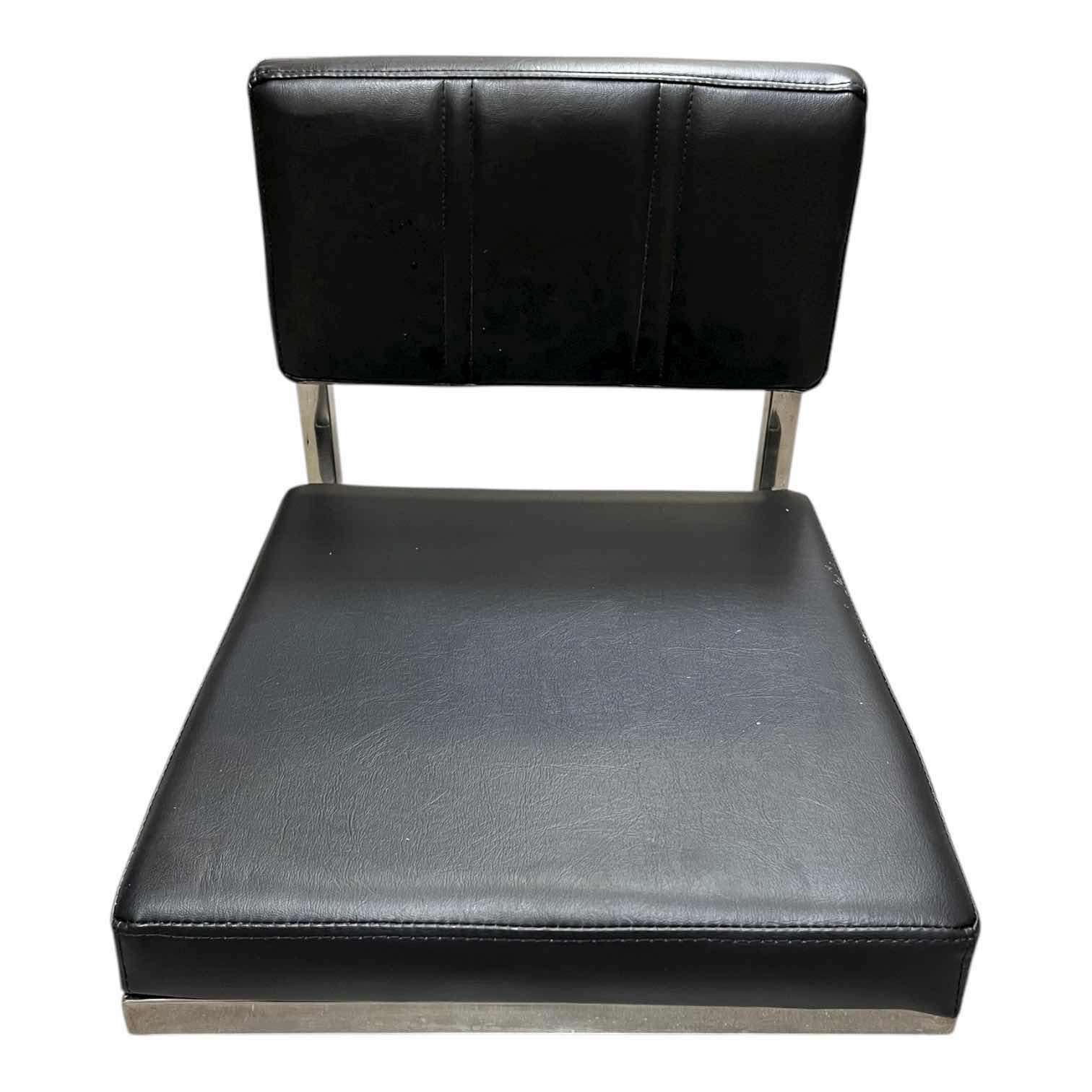 Photo 1 of $200.    SALON EQUIPMENT FACTORY BLACK LEATHER CHROME FRAME SALON CHAIR TOPS ONLY SET OF 4 (READ NOTES)