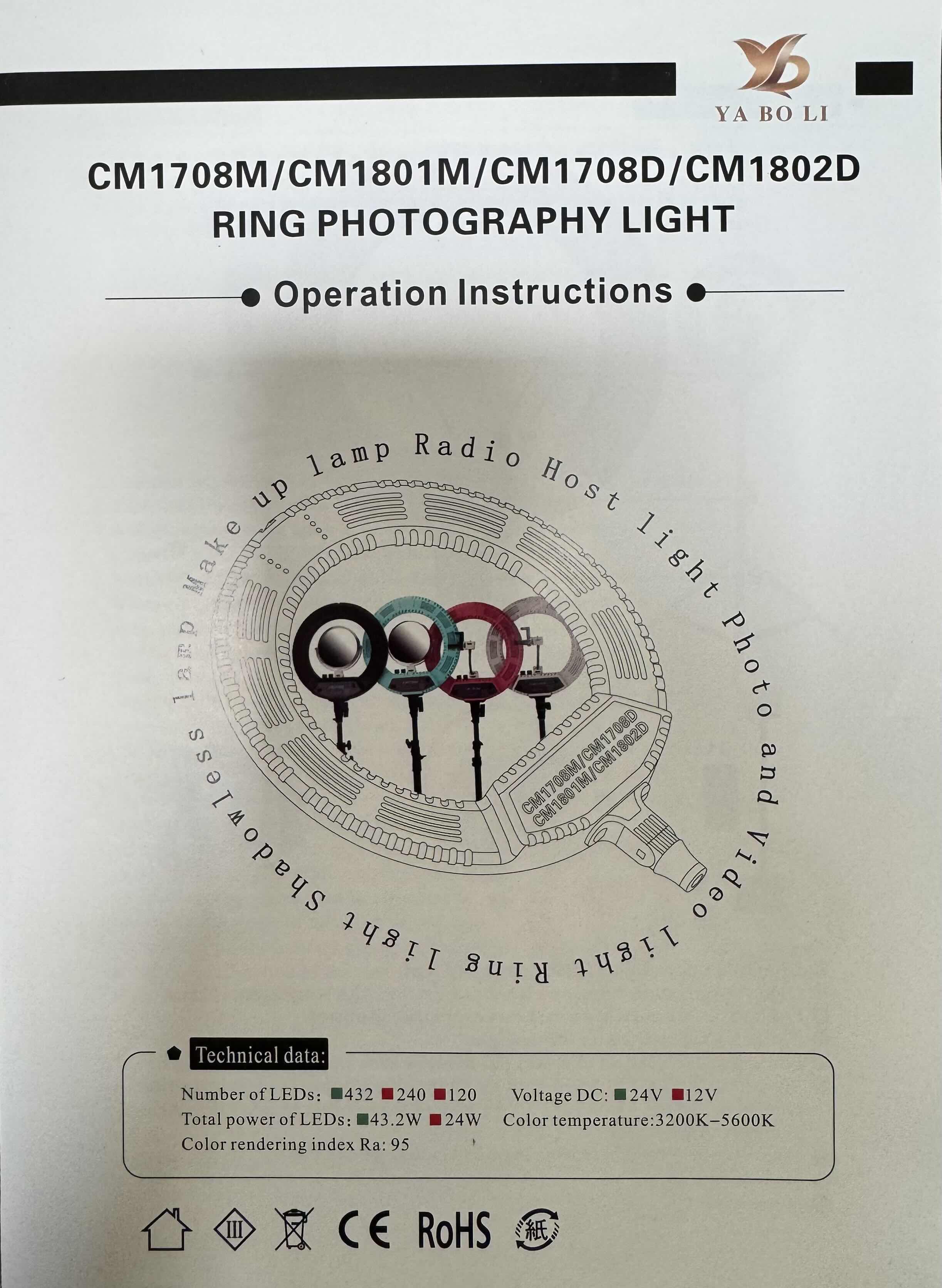 Photo 1 of $60 new YA BO LI LED RING PHOTOGRAPHY LIGHT WHITE 18”