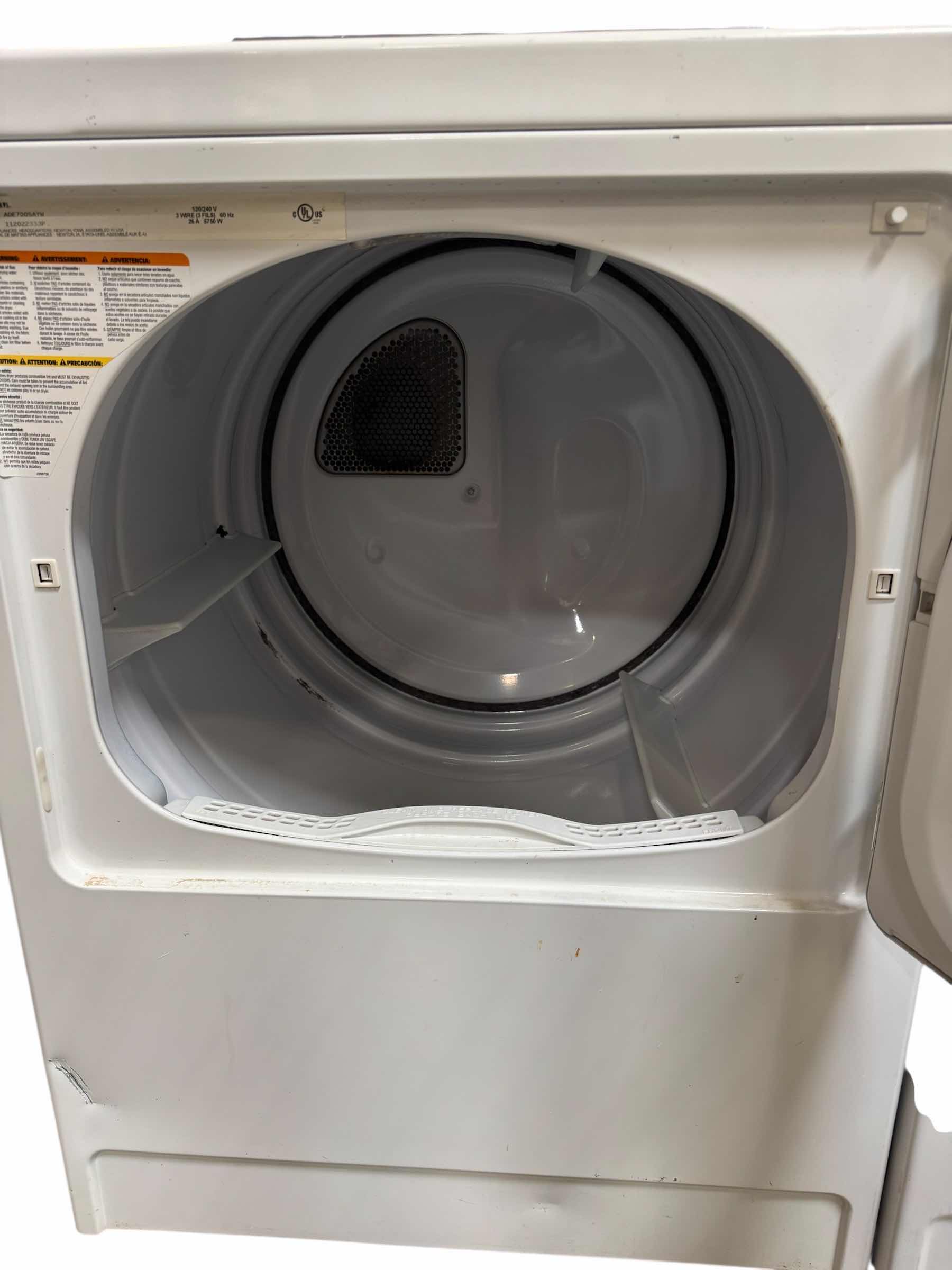 Photo 1 of ADMIRAL WASHER & DRYER ADE7005AYW & AAV700AWW WHITE 27” X 27” H47”