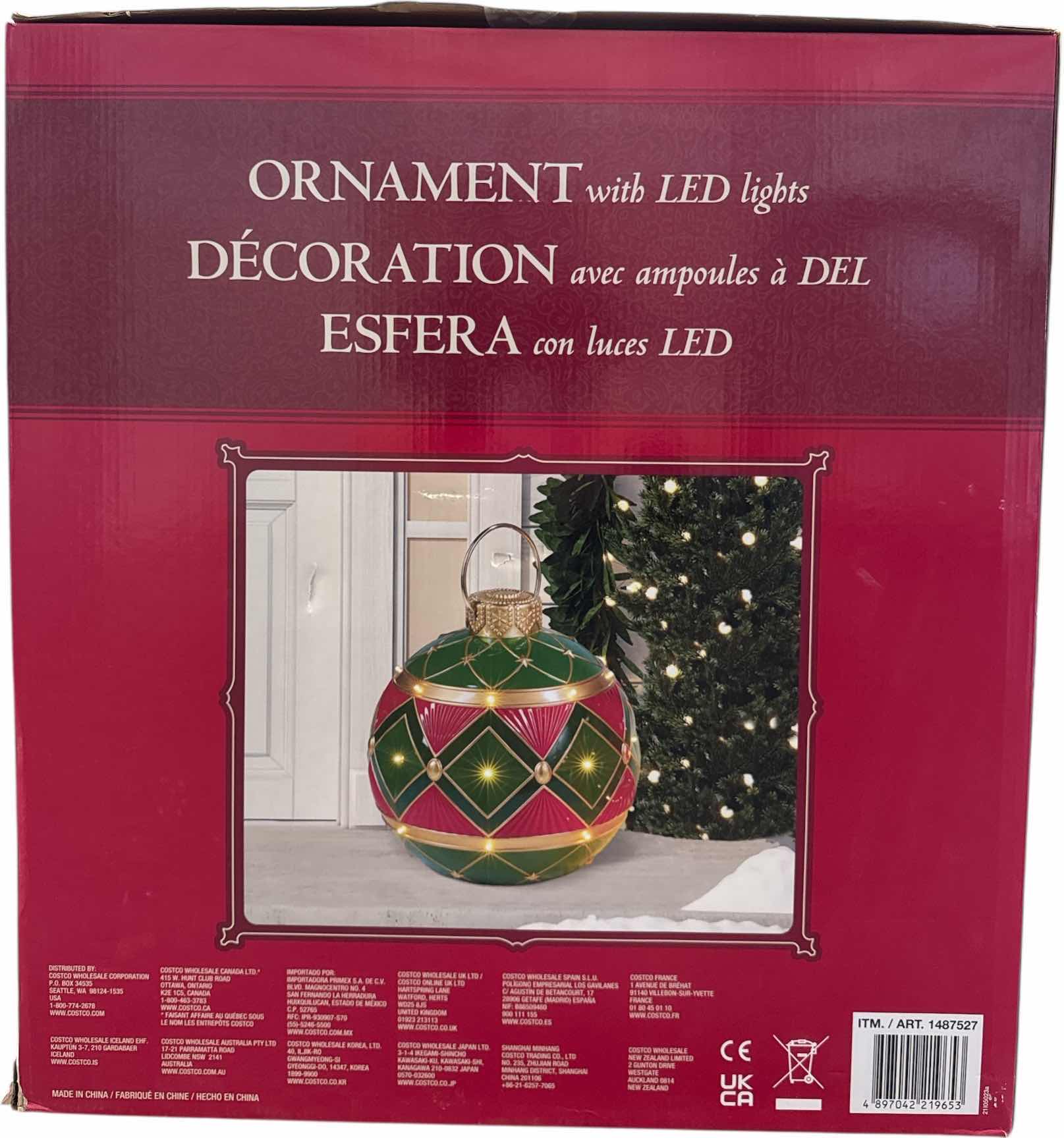 Photo 1 of $98 OVERSIZED ORNAMENT WITH LED LIGHTS 1487527 18” X 18” X H20”