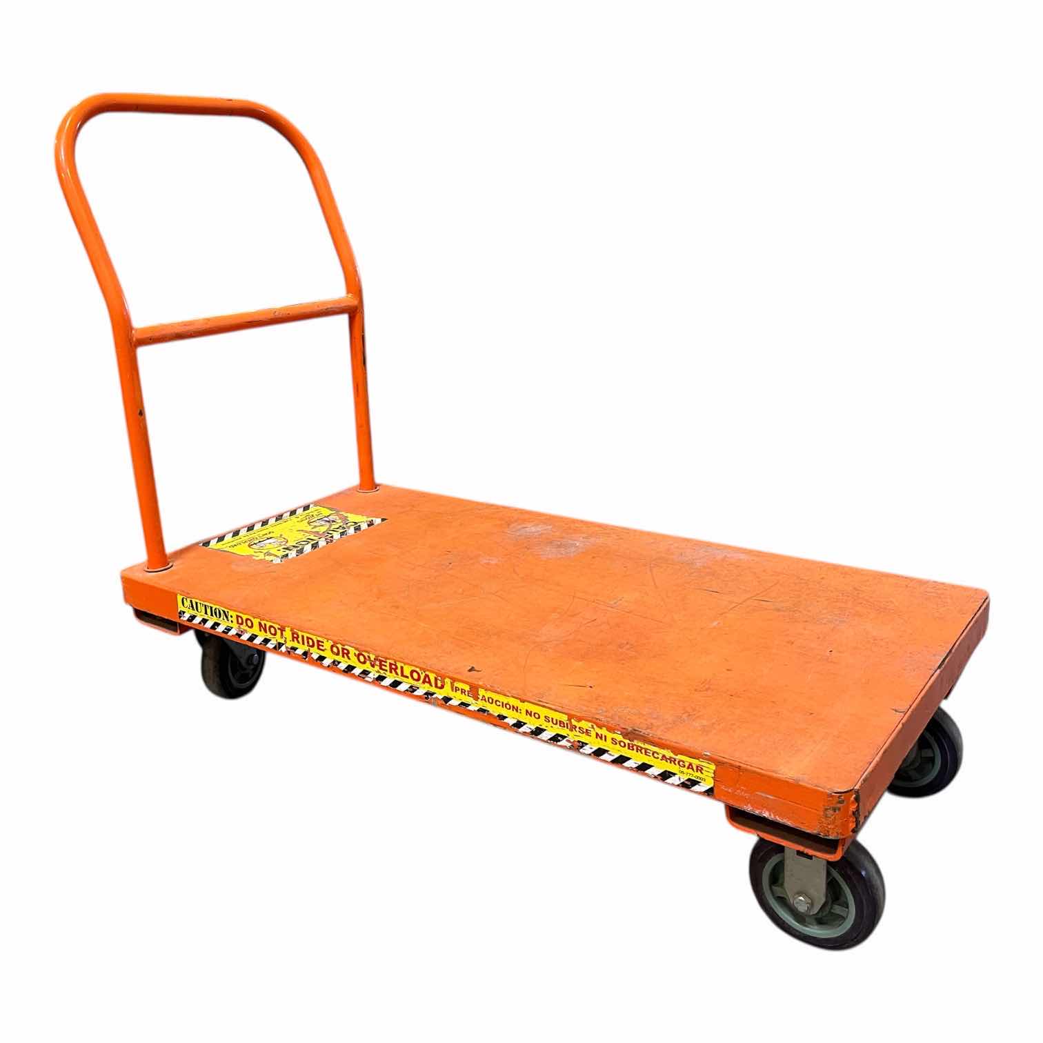 Photo 1 of $250.    CHICAGO AMERICAN HEAVY-DUTY ORANGE FLAT CART 24” X 48” H40”
