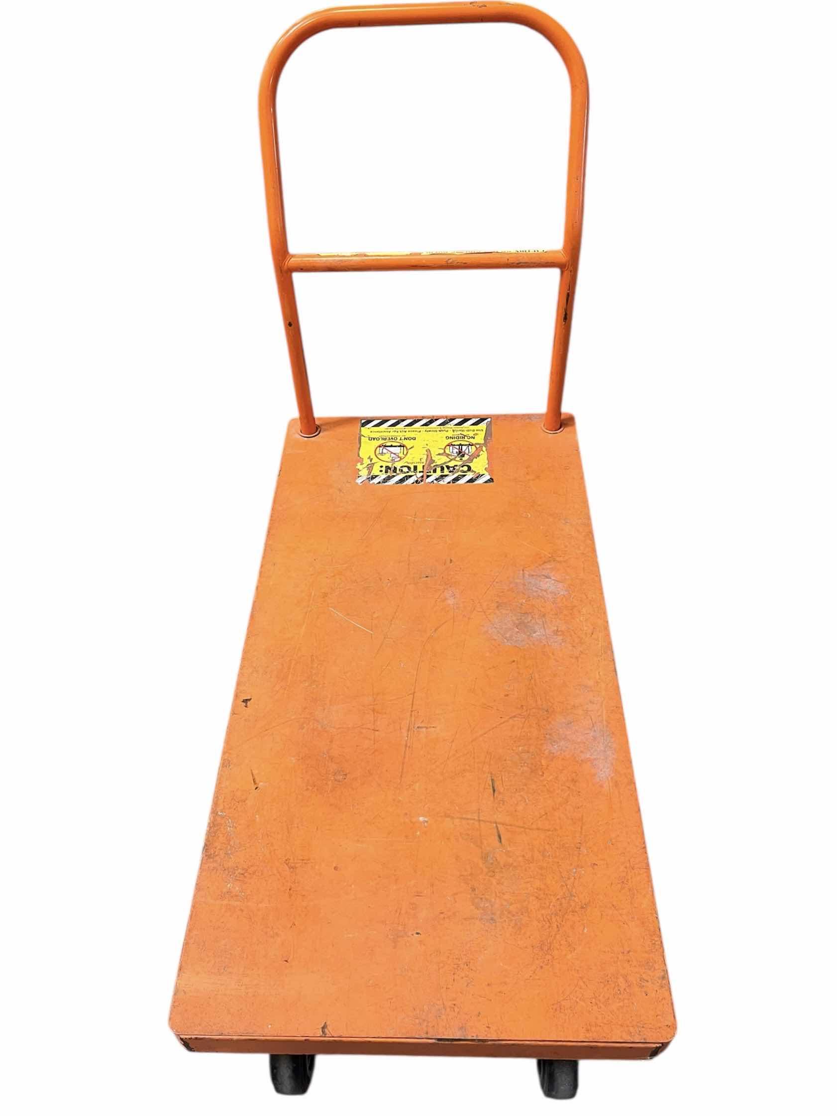 Photo 1 of $250.    CHICAGO AMERICAN HEAVY-DUTY ORANGE FLAT CART 24” X 48” H40”