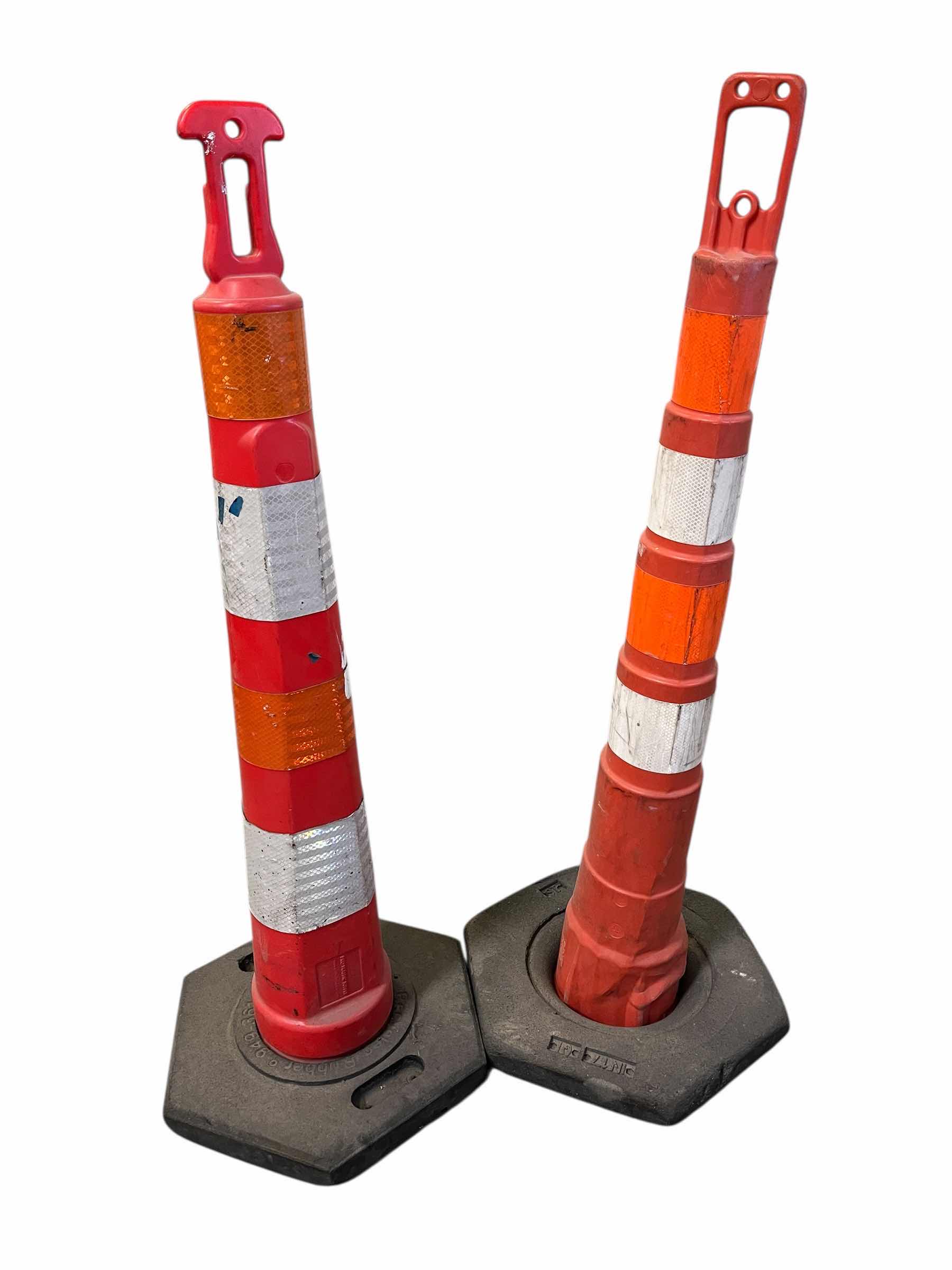 Photo 1 of $70.   ORANGE TRAFFIC CHANNELIZER CONES (2) 17” X 19” H48”