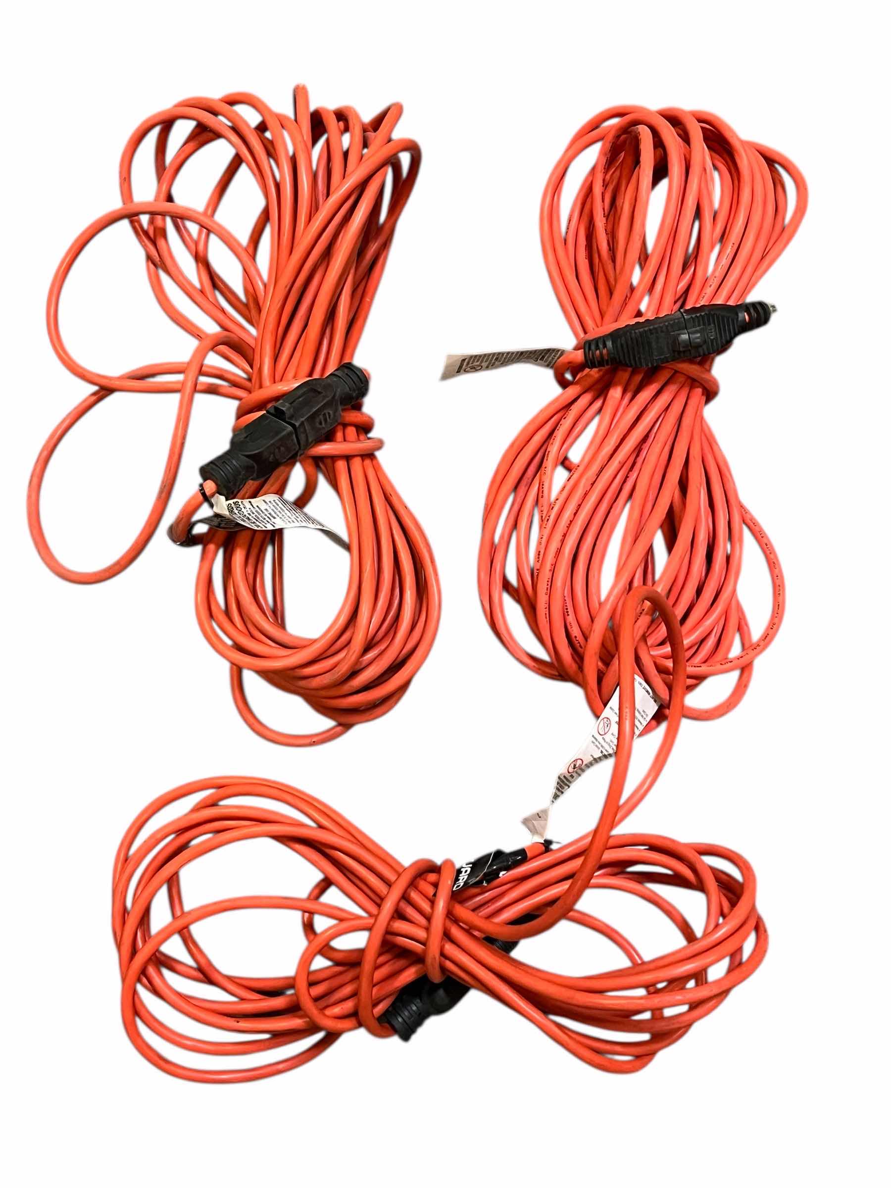 Photo 1 of ORANGE 125V EXTENSION CORDS 25’-100’ (3)