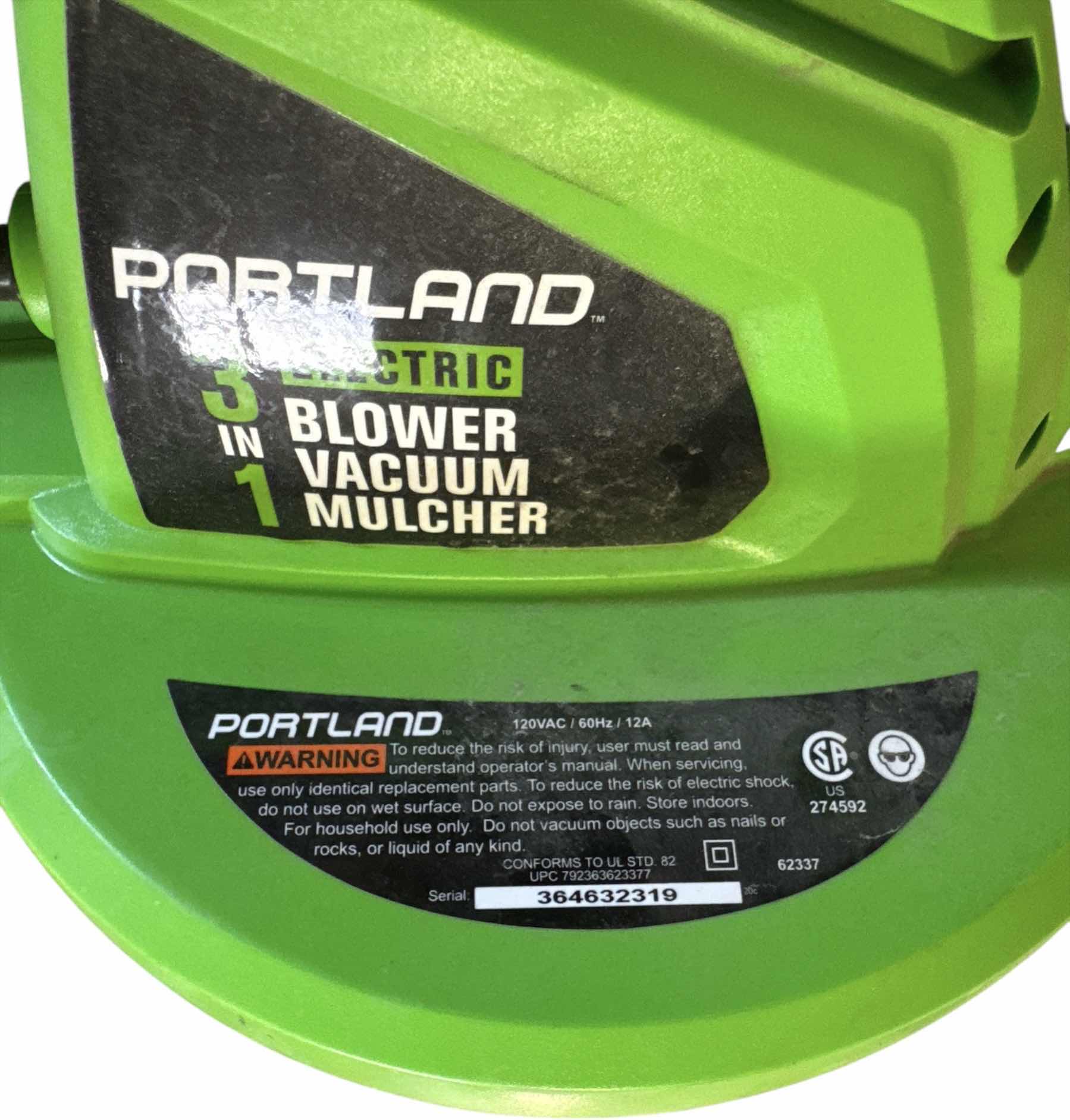 Photo 1 of PORTLAND 3-1 ELECTRIC LEAF BLOWER VACUUM MULCHER H42”