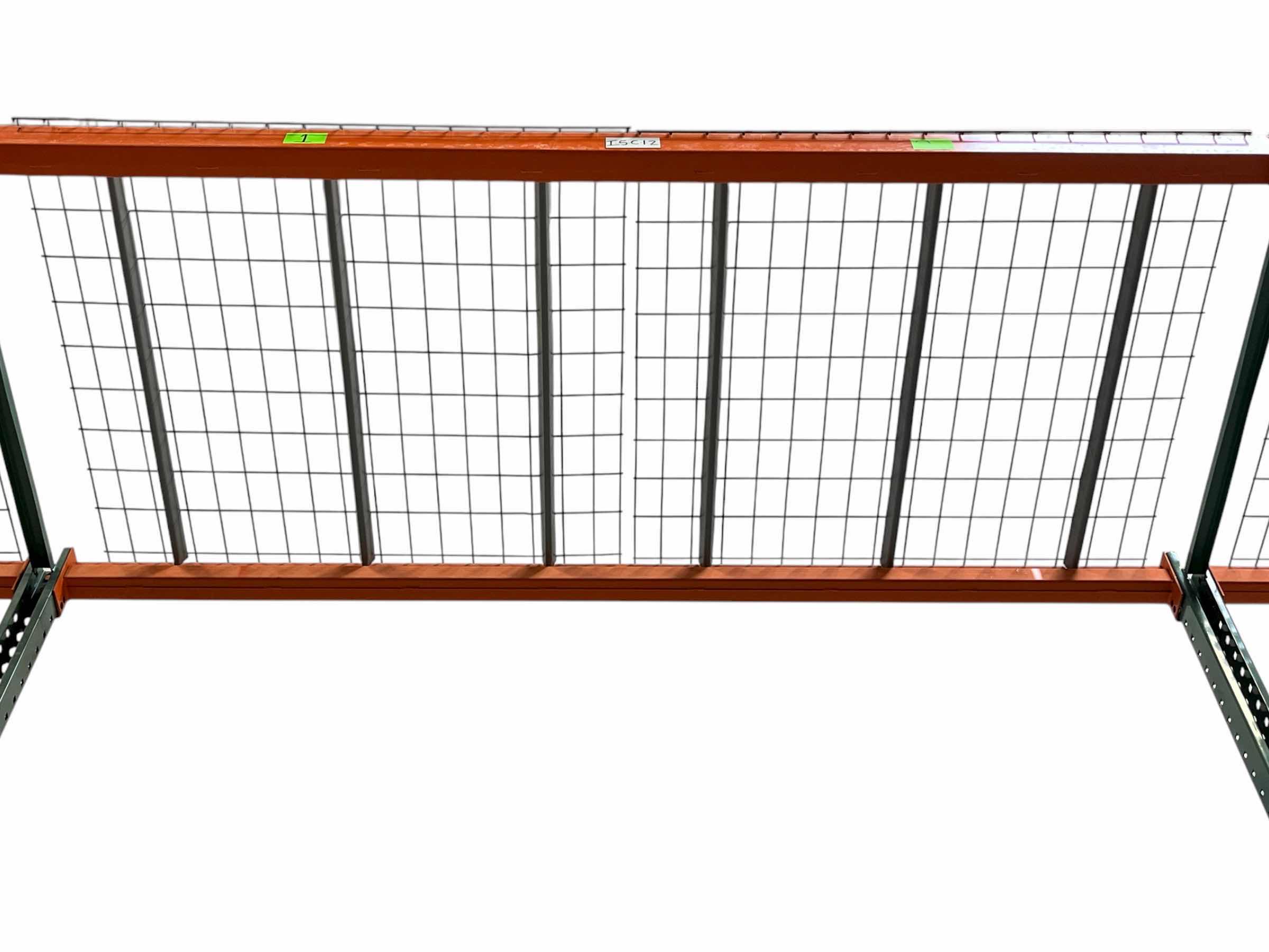 Photo 1 of SOURCE 4 INDUSTRIES PALLET RACK-2 TEARDROP UPRIGHTS 42” X 16’ , 4 TEARDROP CROSS BEAMS 3” X 98.75” ,4 GRATES 45” X 43” 8000LBS CAPACITY (READ NOTES)