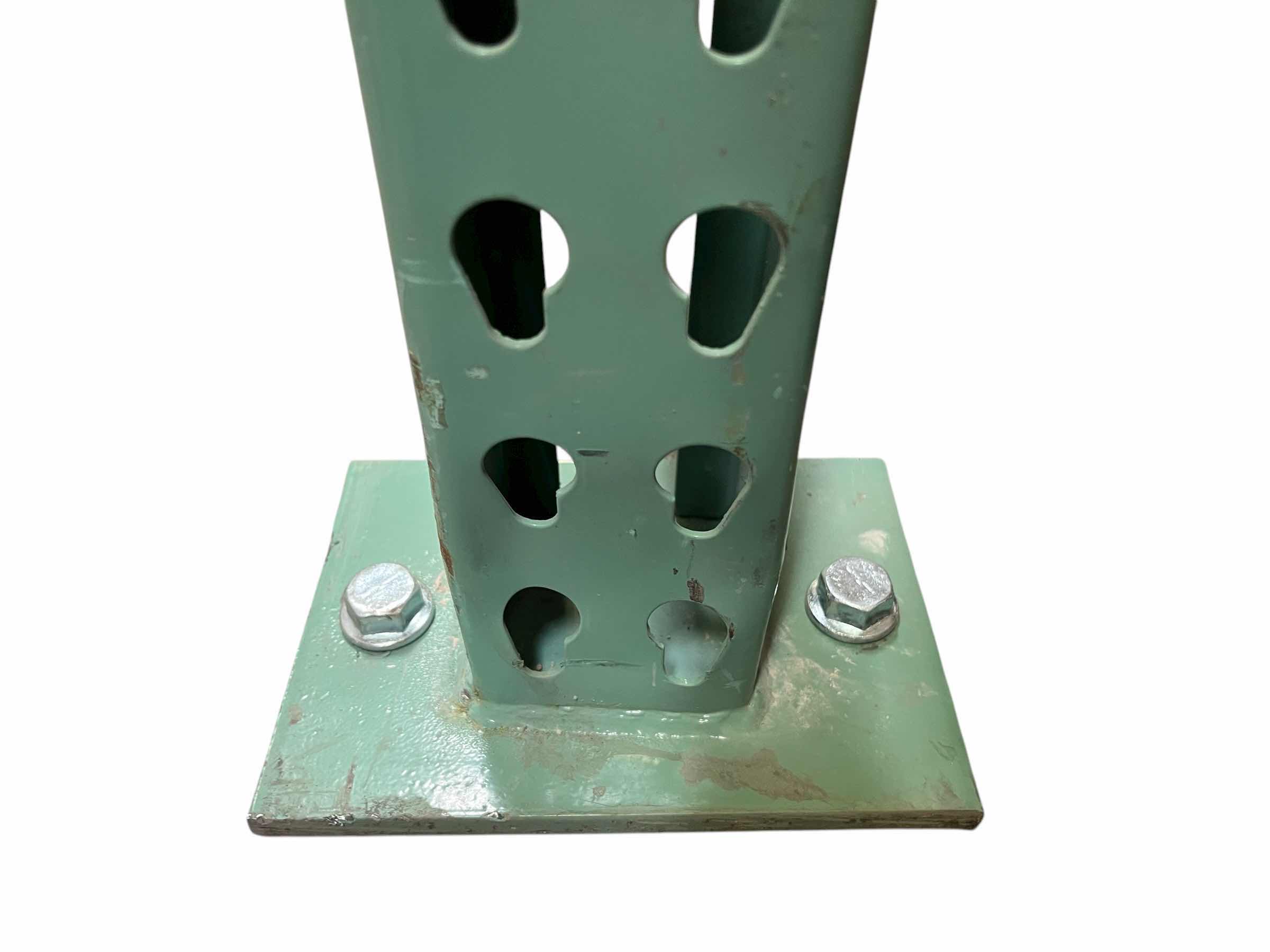 Photo 1 of SOURCE 4 INDUSTRIES PALLET RACK-2 TEARDROP UPRIGHTS 42” X 16’ , 4 TEARDROP CROSS BEAMS 3” X 98.75” ,4 GRATES 45” X 43” 8000LBS CAPACITY (READ NOTES)