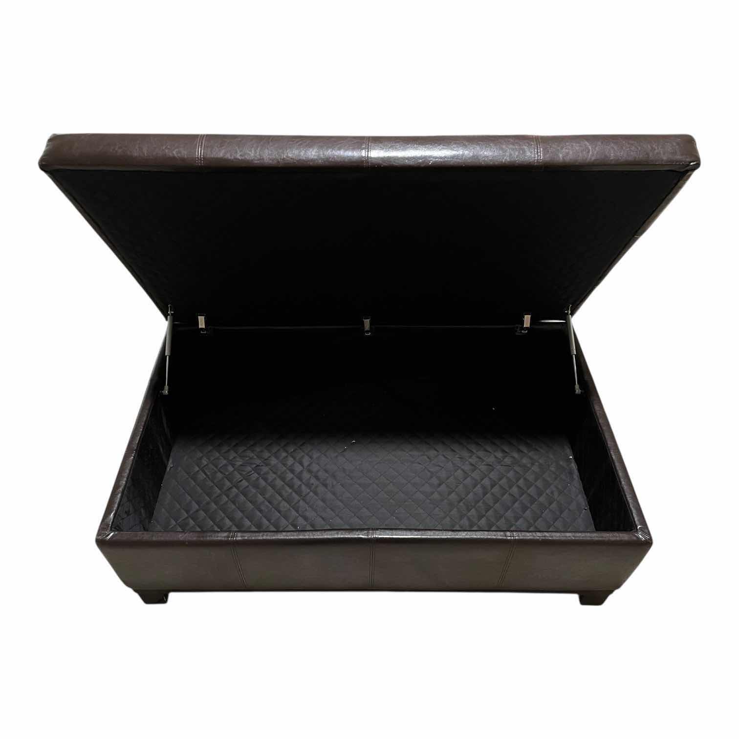 Photo 1 of ASHTON DARK BROWN LEATHER OVERSIZED STORAGE OTTOMAN 50” X 30” H18”