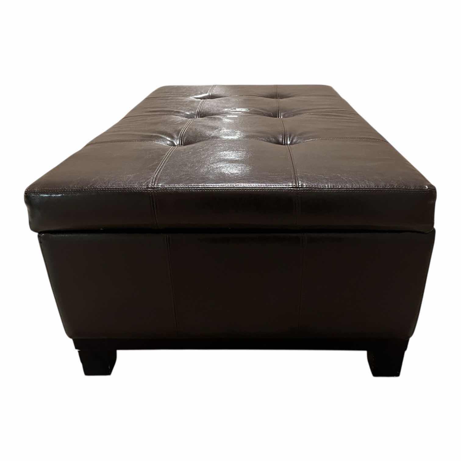 Photo 1 of ASHTON DARK BROWN LEATHER OVERSIZED STORAGE OTTOMAN 50” X 30” H18”