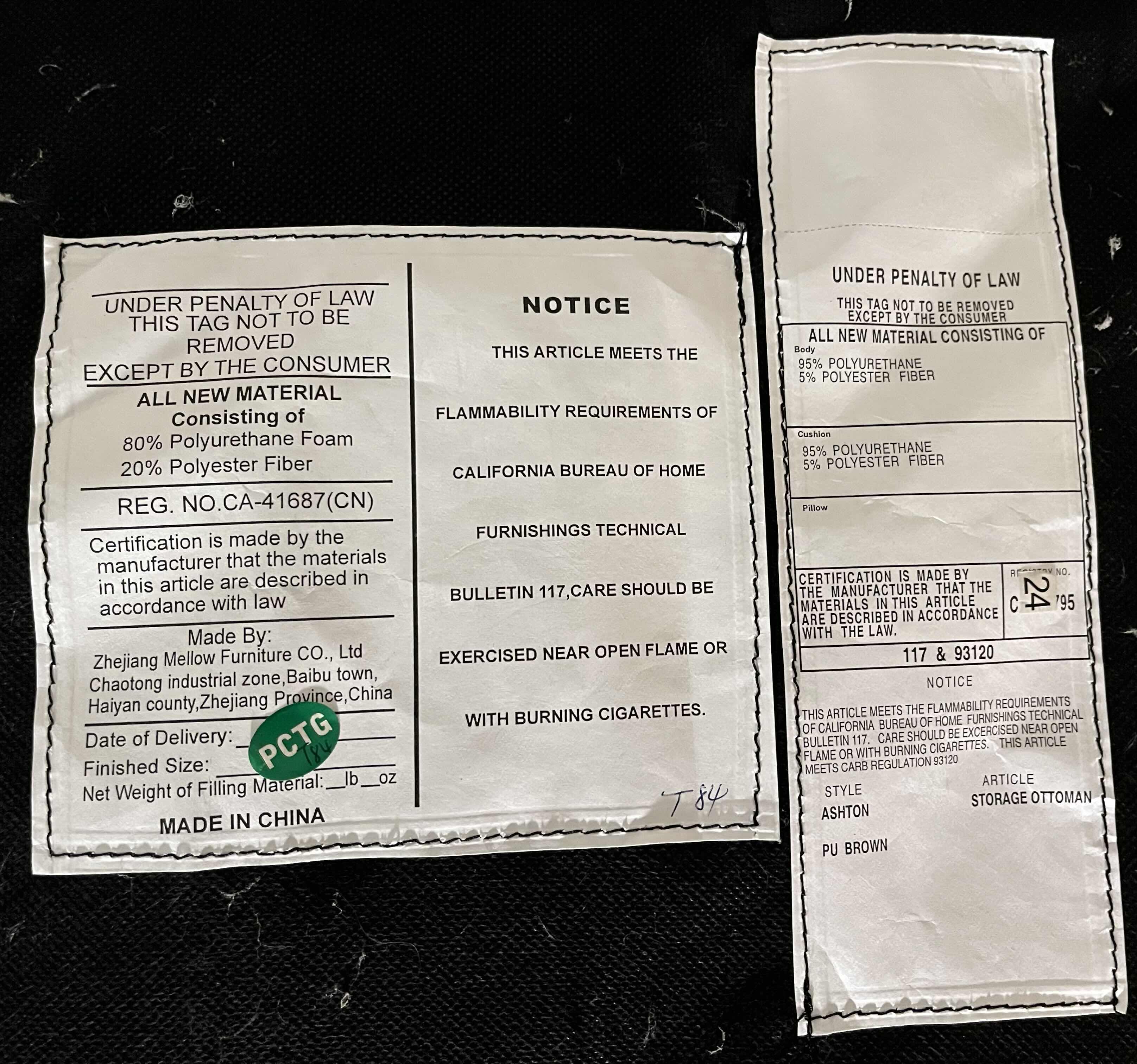 Photo 1 of ASHTON DARK BROWN LEATHER OVERSIZED STORAGE OTTOMAN 50” X 30” H18”